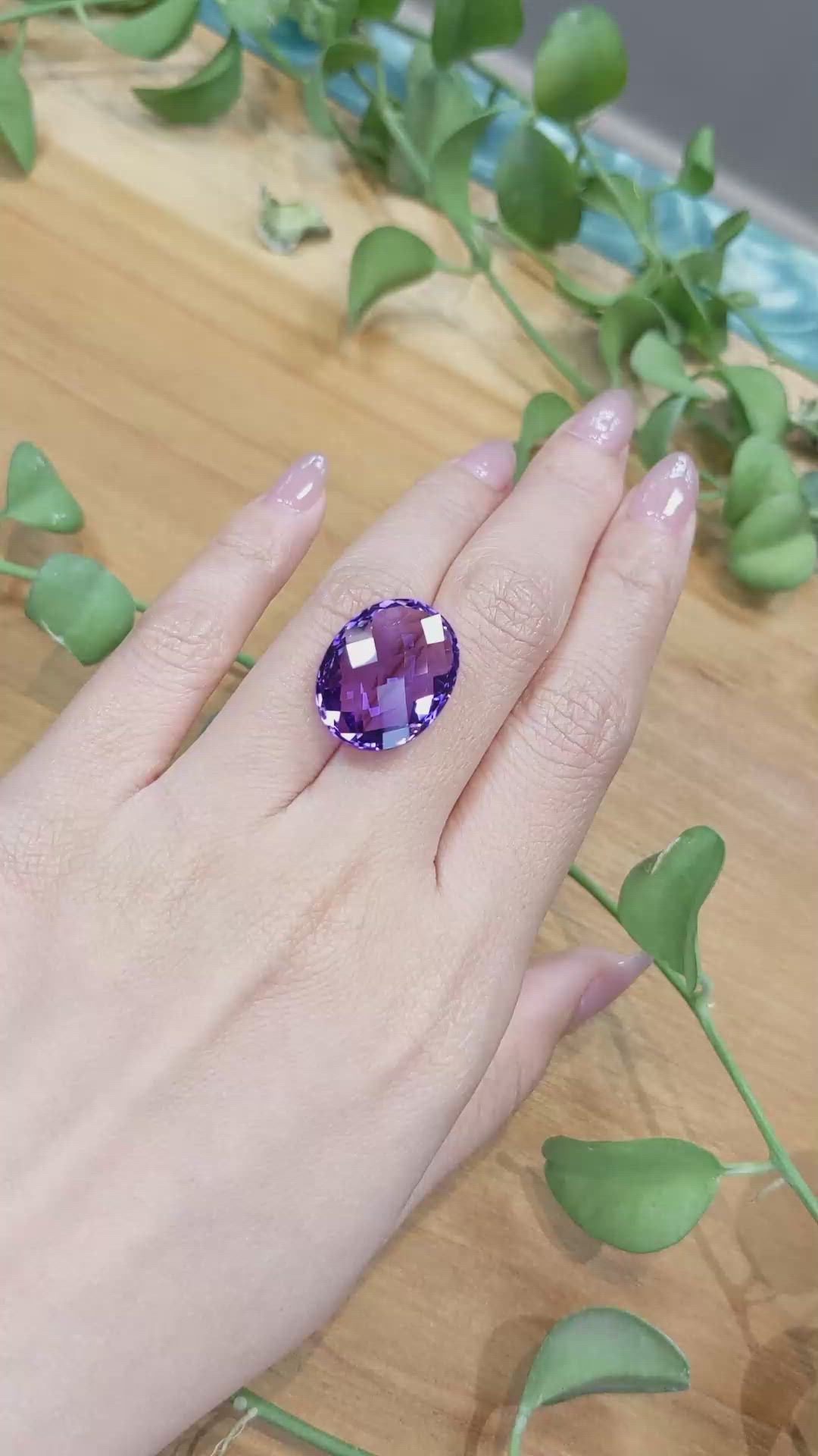 17.45 Ct. Amethyst from Brazil Size Video