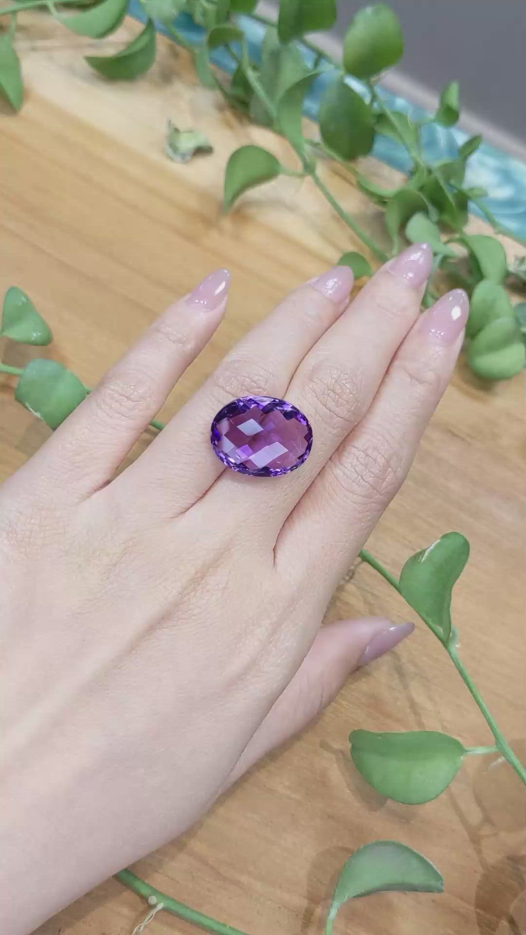 17.45 Ct. Amethyst from Brazil Size Video