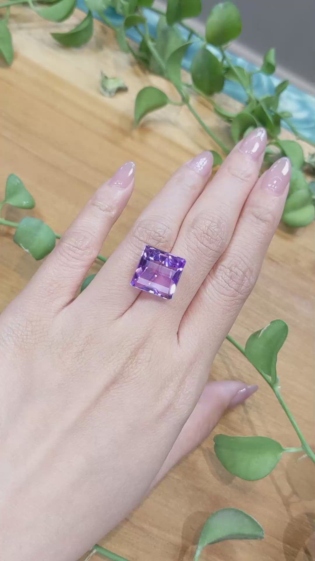 14.74 Ct. Amethyst from Brazil Size Video