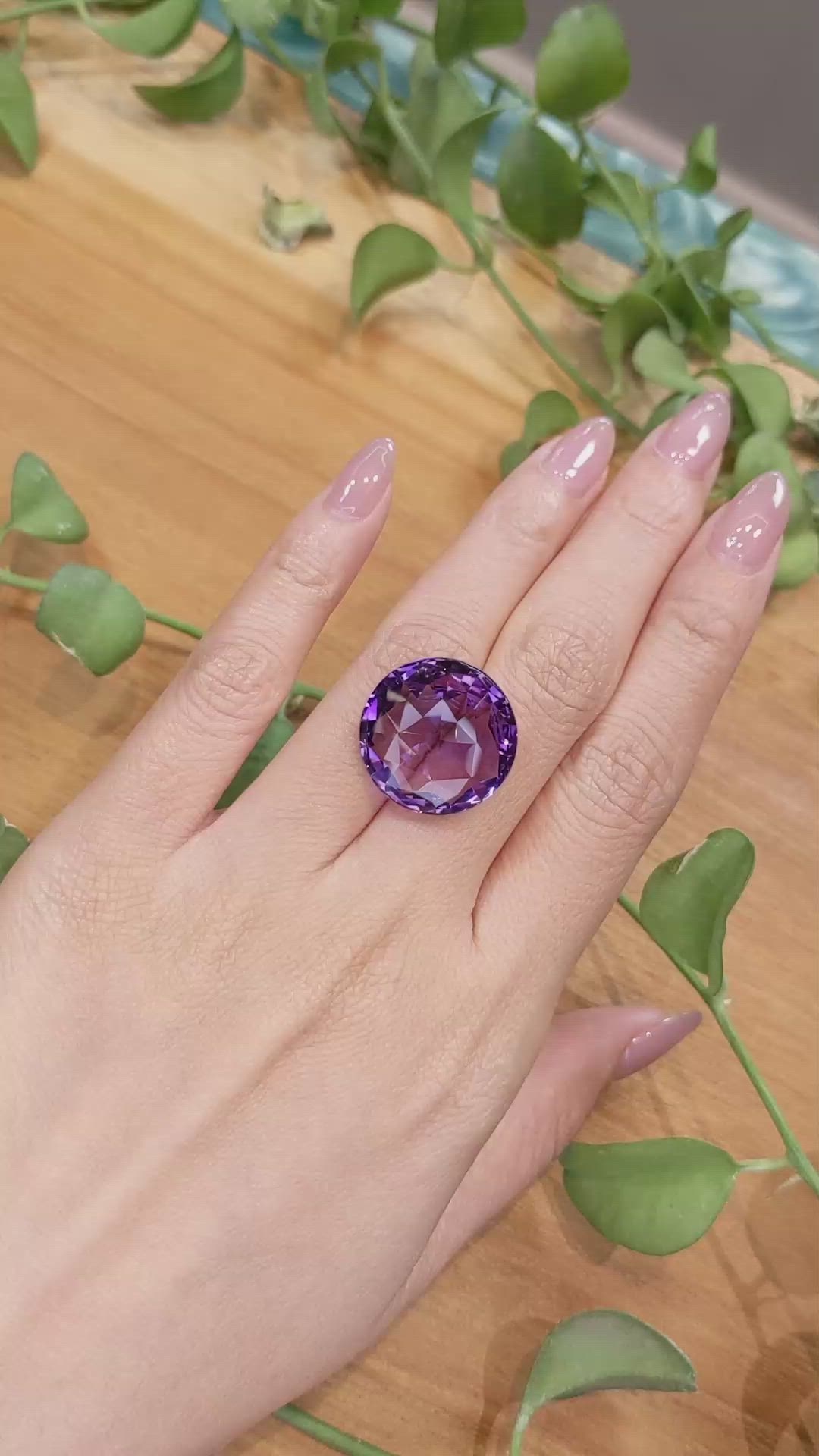 22.51 Ct. Amethyst from Brazil Size Video