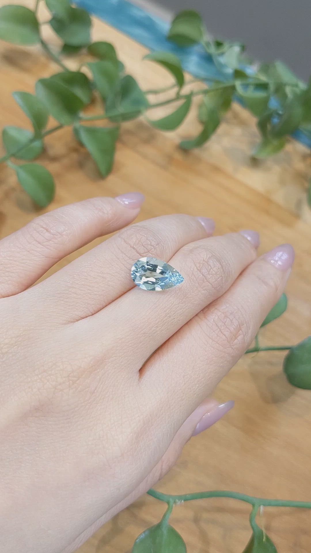 3.12 Ct. Aquamarine from Brazil Size Video