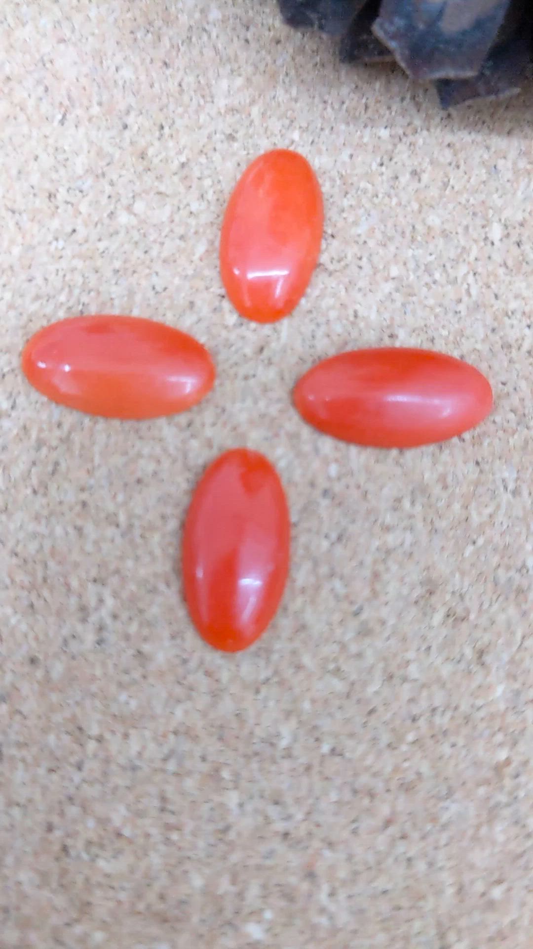 10.47 Ct. Cabochon Coral from Italy Size Video