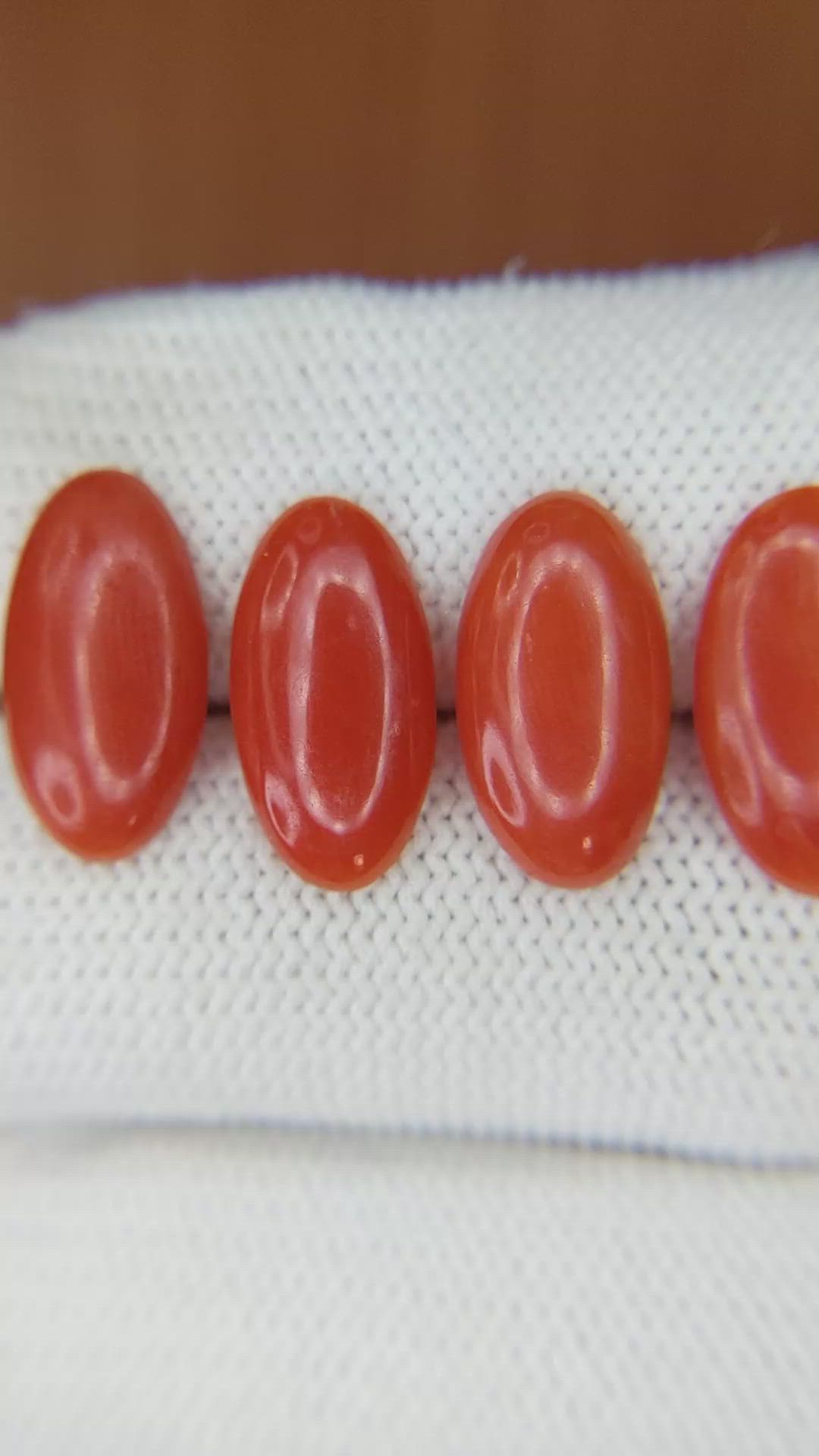 10.47 Ct. Cabochon Coral from Italy Size Video