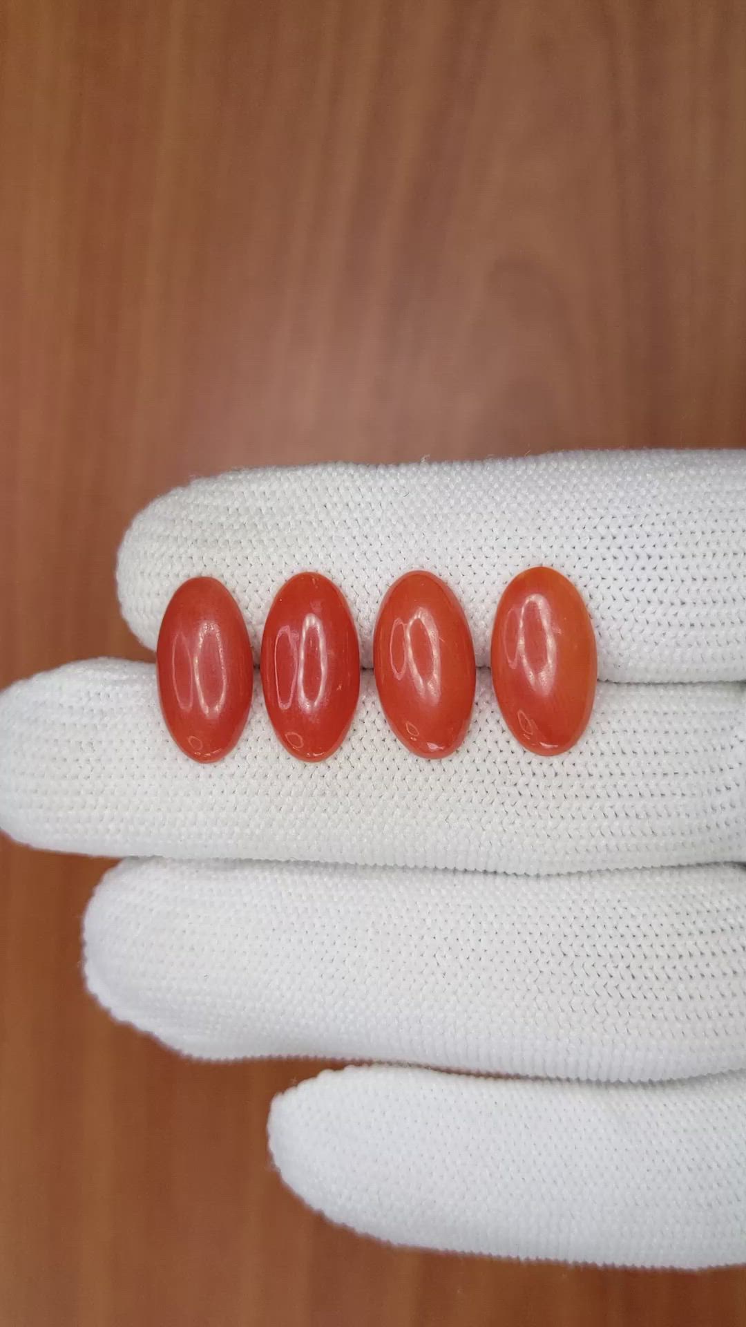 10.47 Ct. Cabochon Coral from Italy Size Video