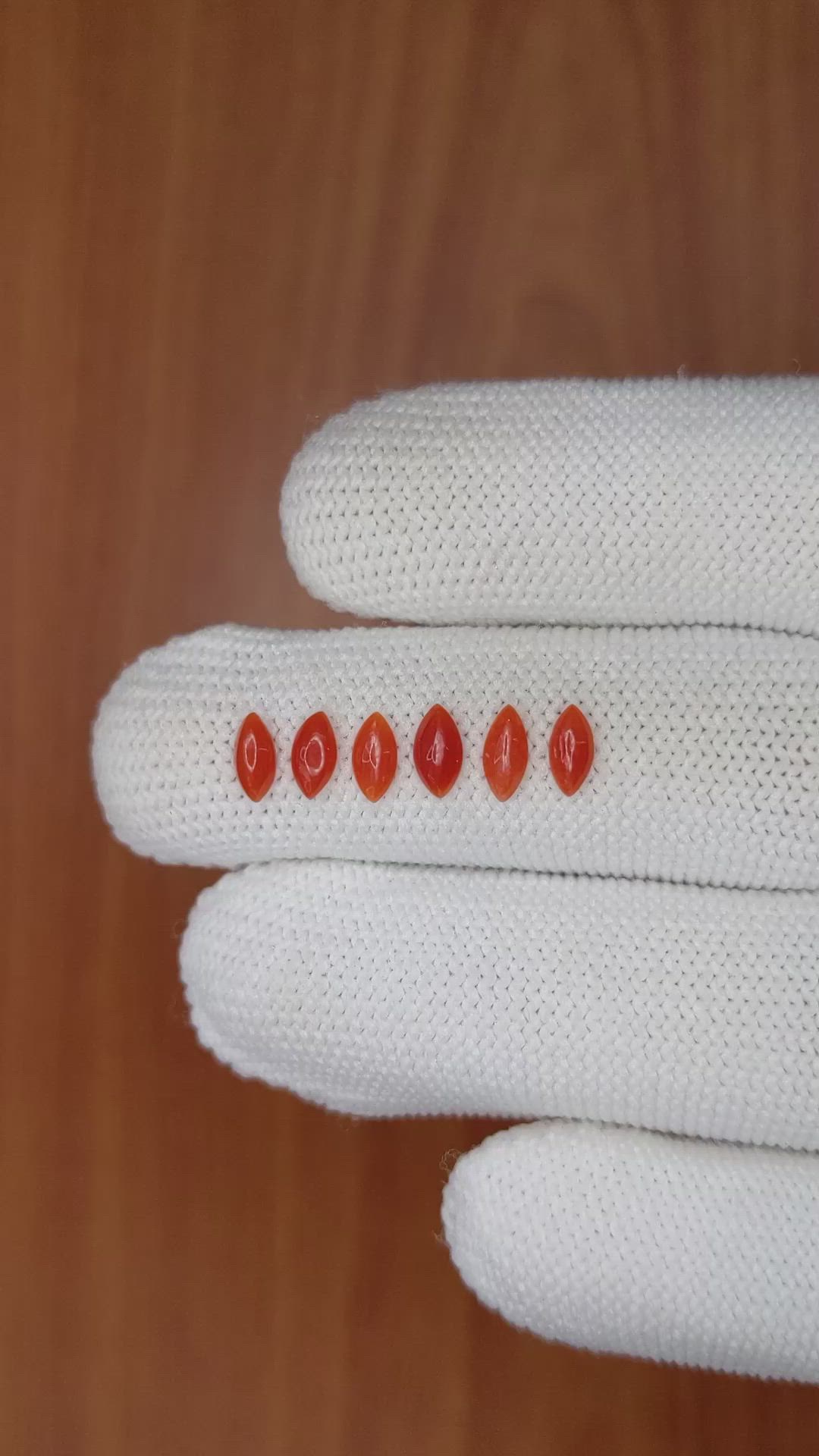 3.37 Ct. Cabochon Coral from Italy Size Video