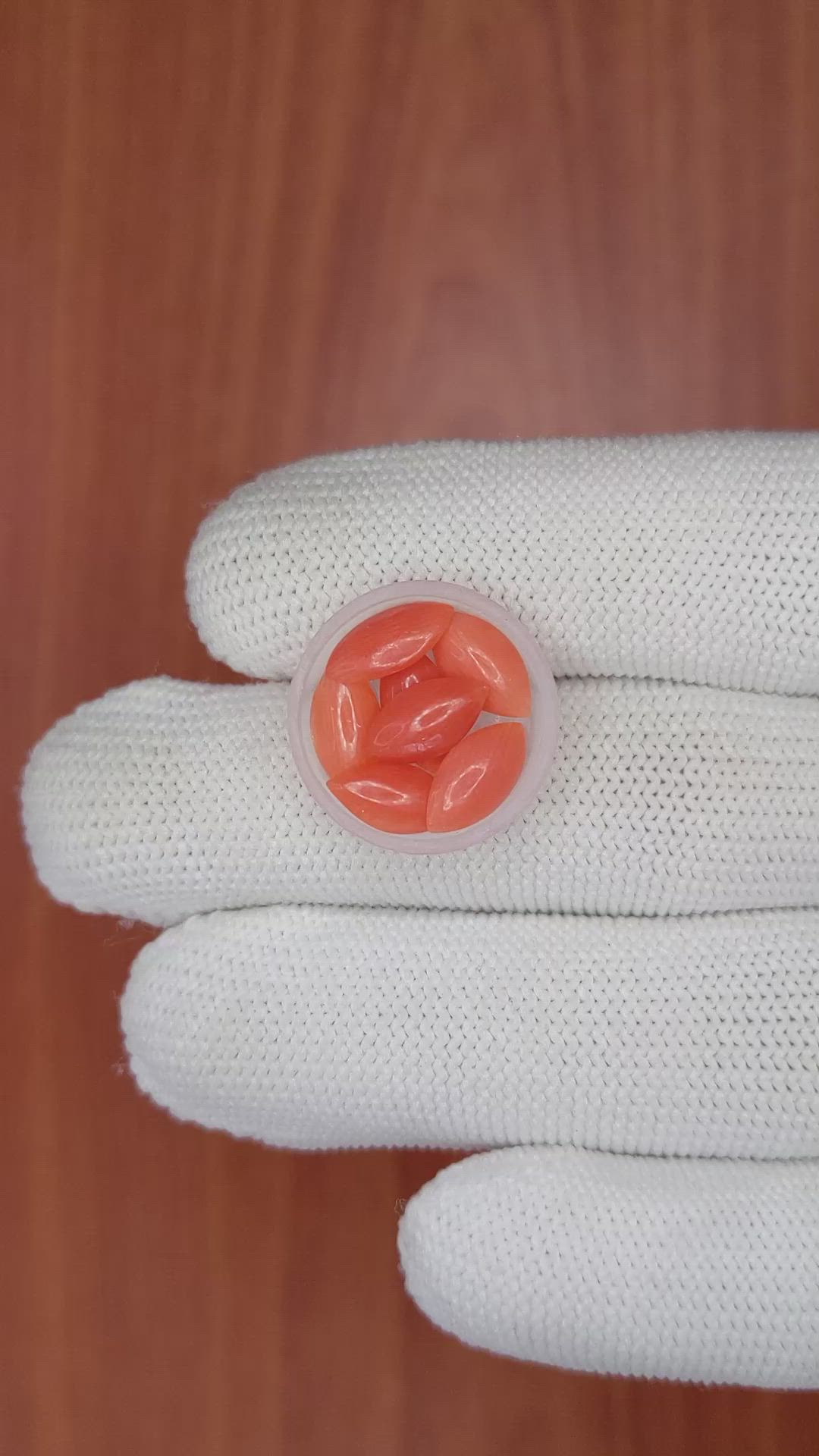 4.20 Ct. Cabochon Coral from Italy Size Video