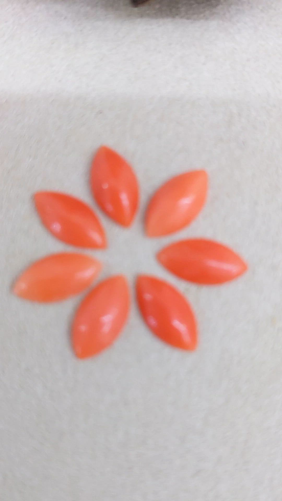 4.20 Ct. Cabochon Coral from Italy Size Video