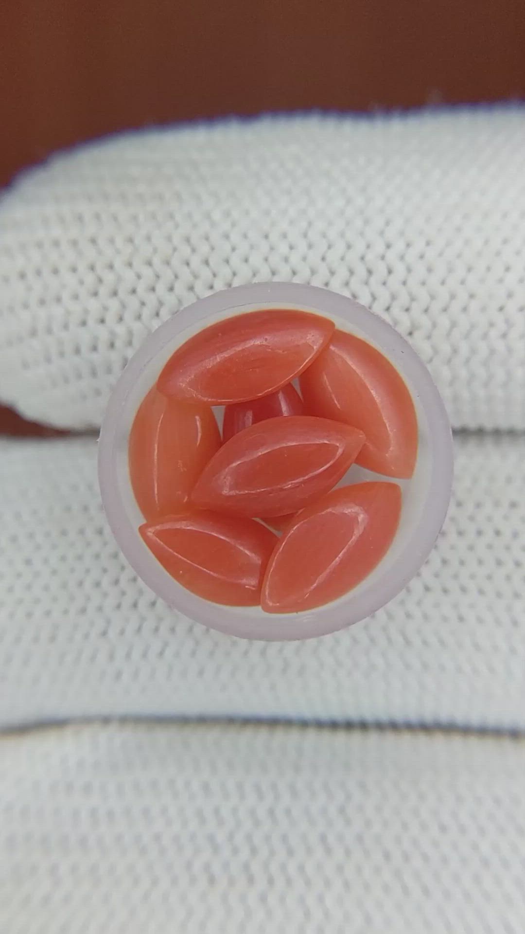 4.20 Ct. Cabochon Coral from Italy Size Video