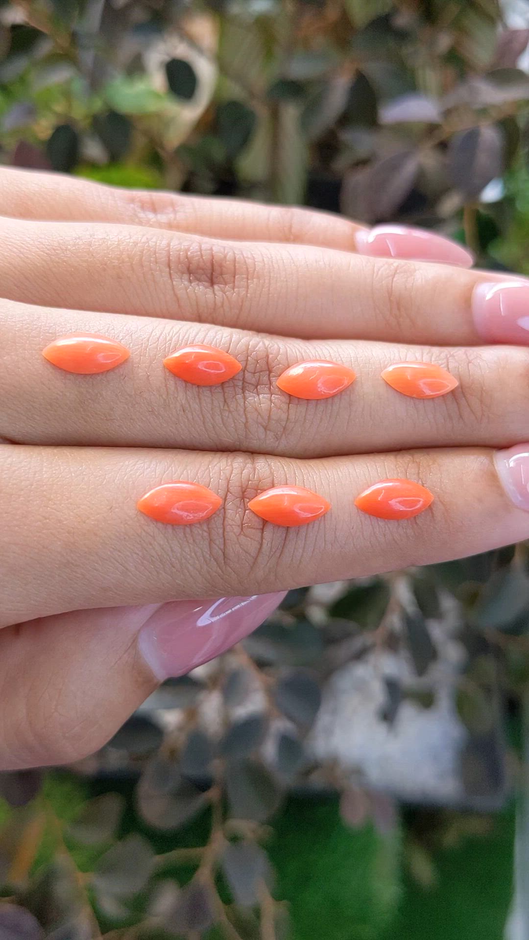 4.20 Ct. Cabochon Coral from Italy Size Video