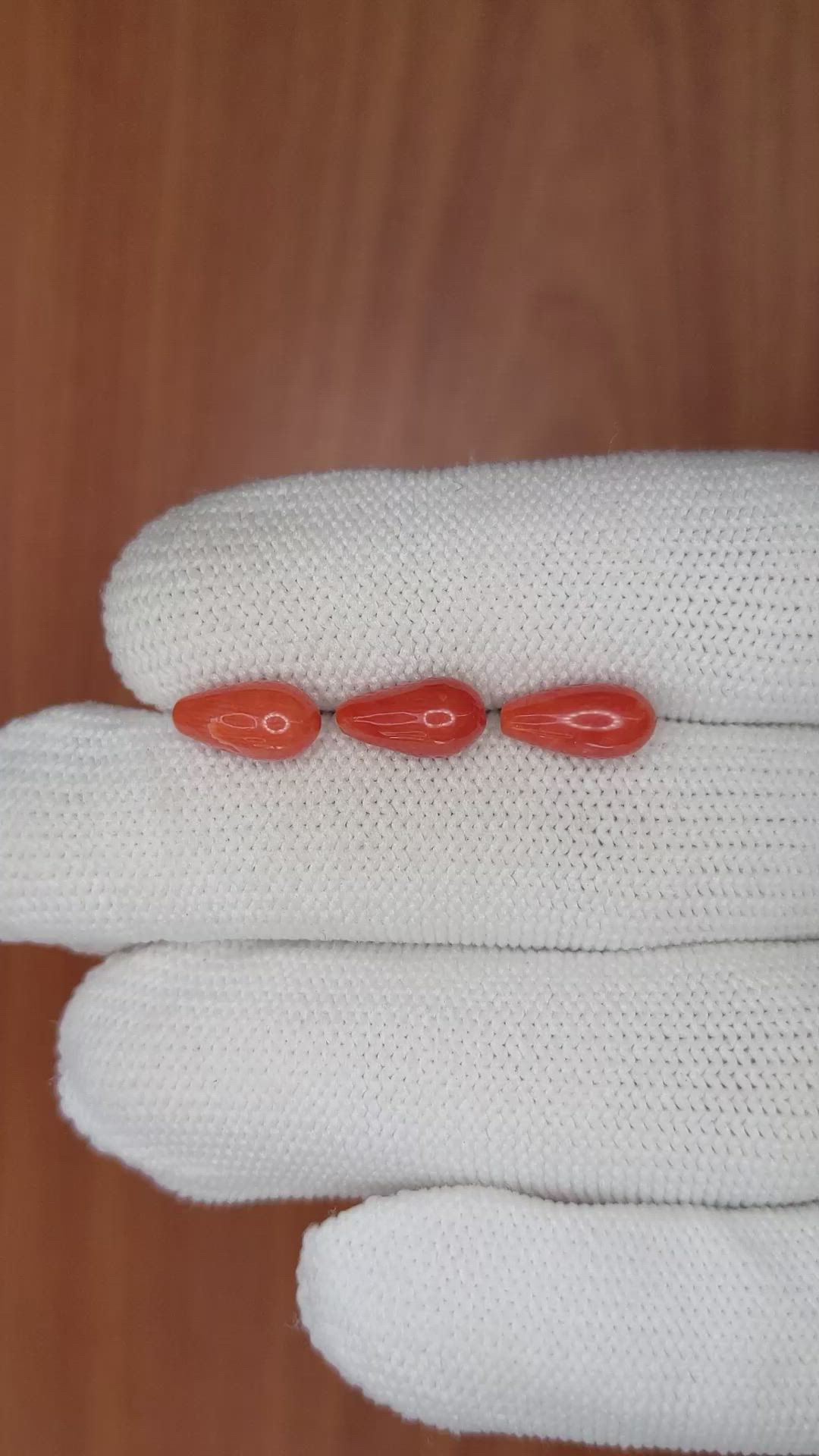 5.54 Ct. Coral from Italy Size Video