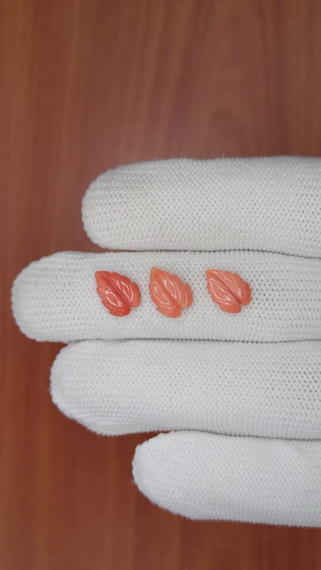 2.42 Ct. Coral from Italy Size Video