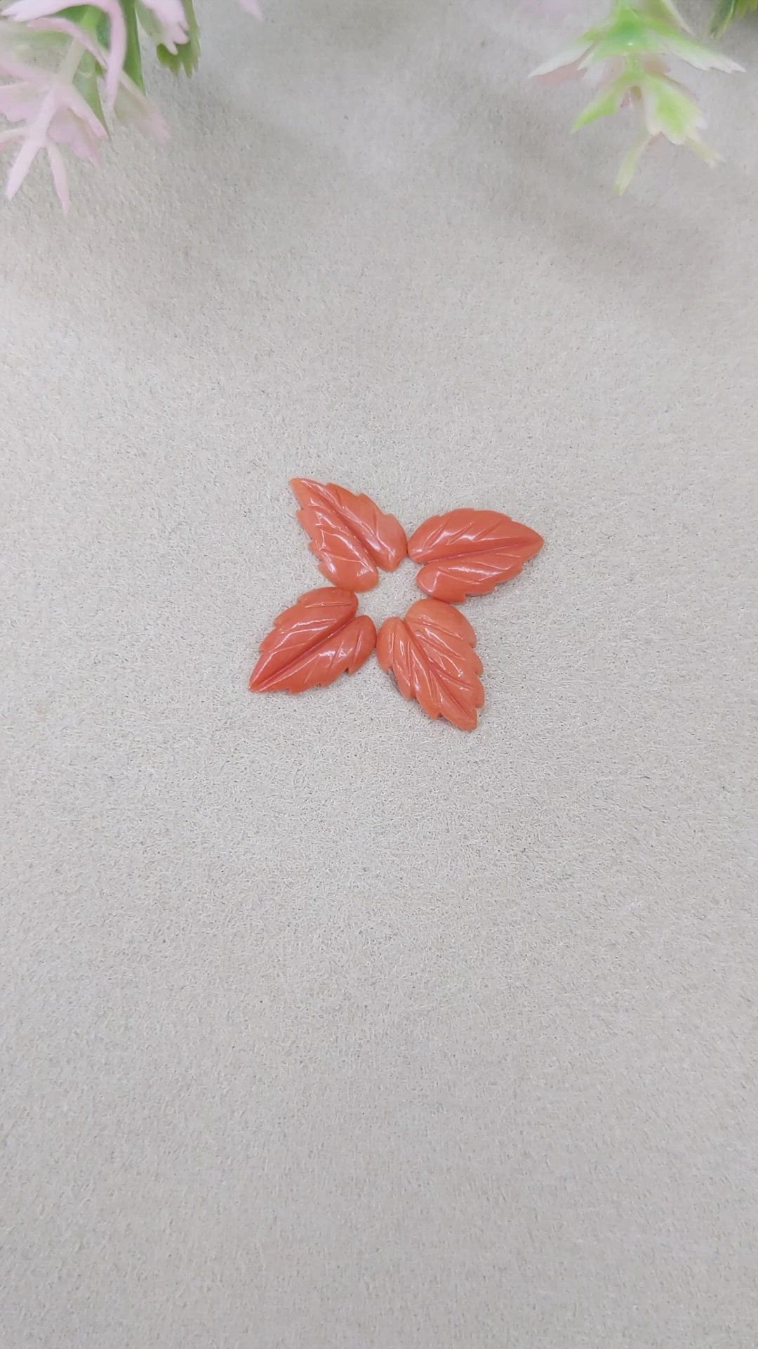 3.97 Ct. Coral from Italy Size Video