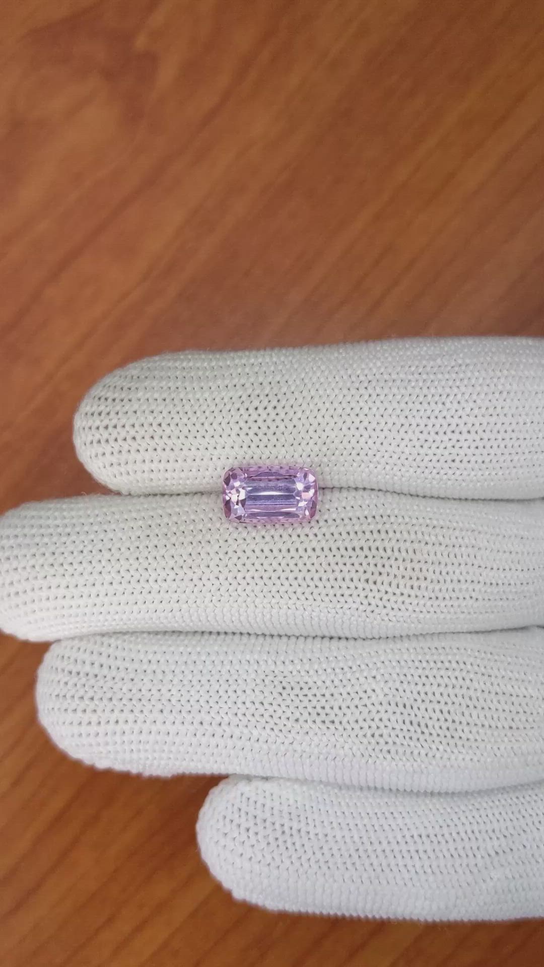 4.07 Ct. Purplish Pink Kunzite from Brazil Size Video