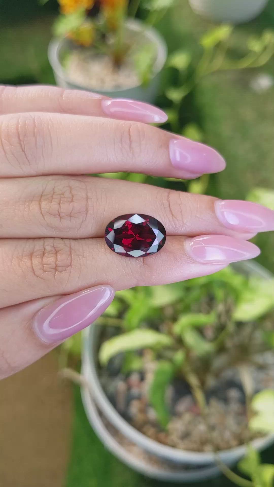 8.21 Ct. Rhodolite Garnet from Ceylon (Sri Lanka) Size Video
