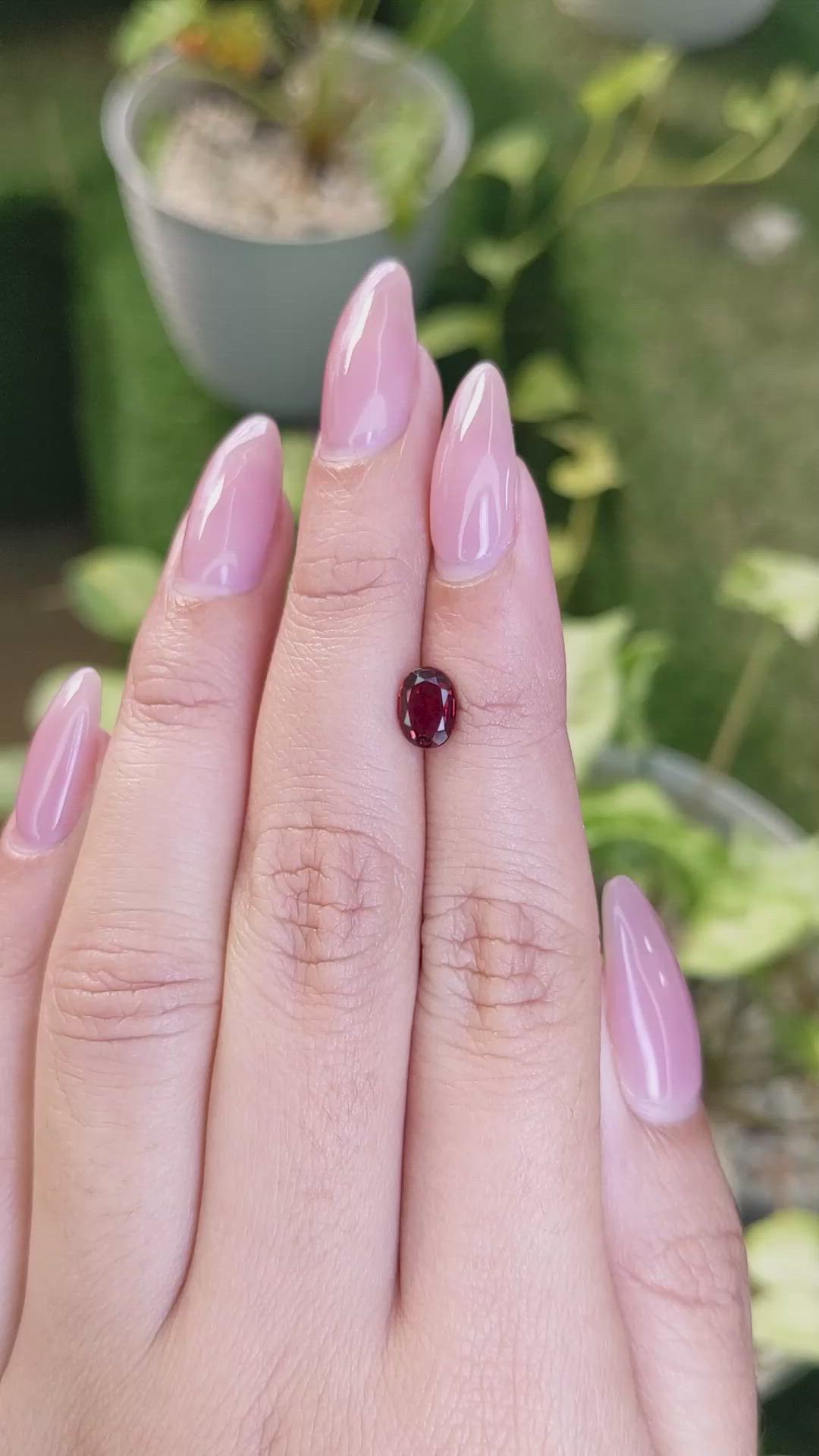 1.20 Ct. Almandine Garnet from Ceylon (Sri Lanka) Size Video