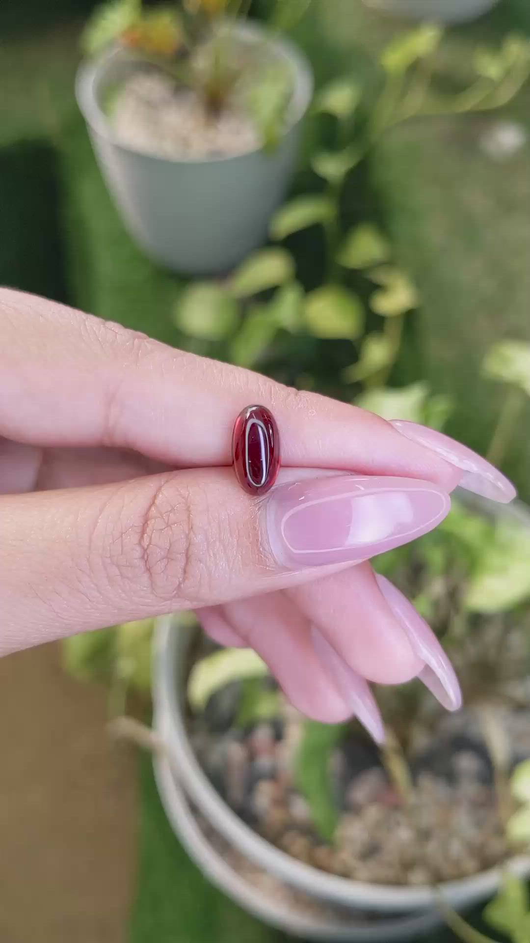 3.04 Ct. Cabochon Almandine Garnet from Ceylon (Sri Lanka) Size Video