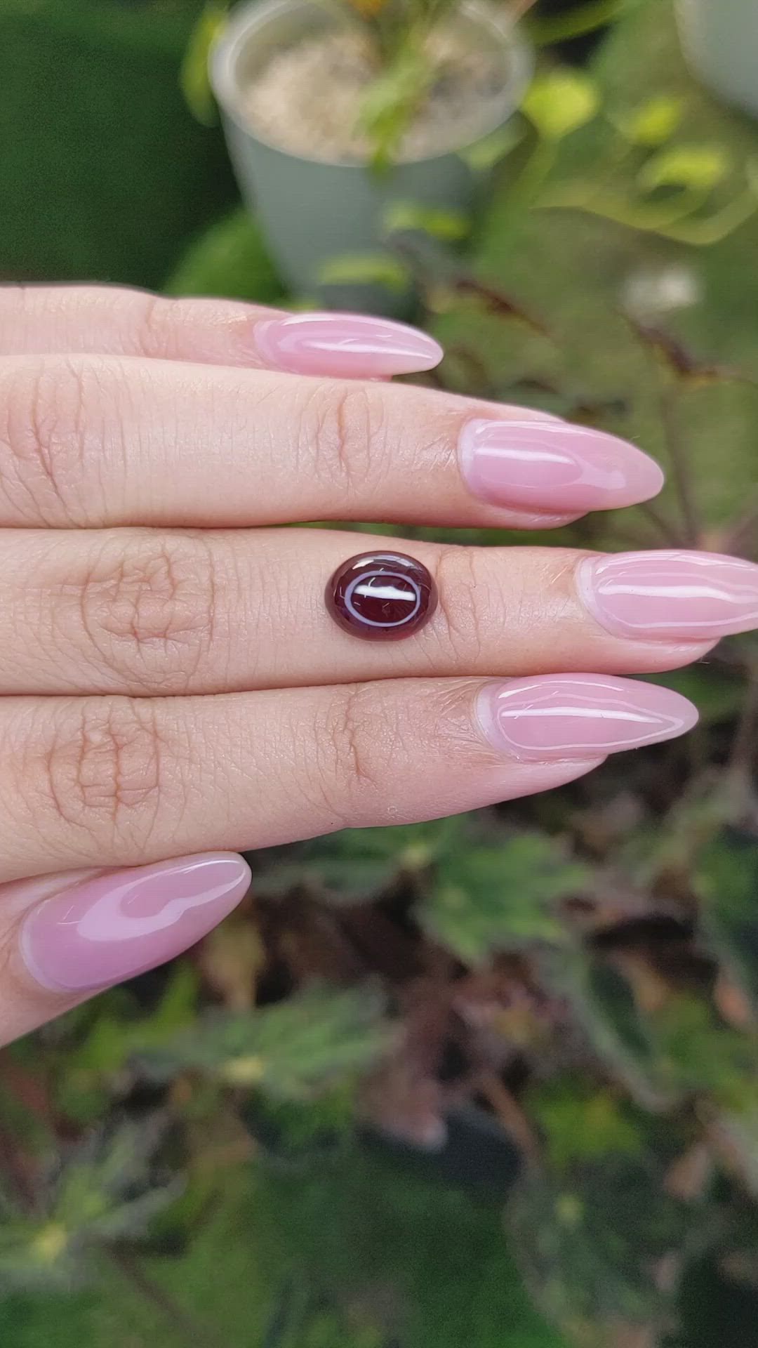 3.71 Ct. Cabochon Garnet from Ceylon (Sri Lanka) Size Video