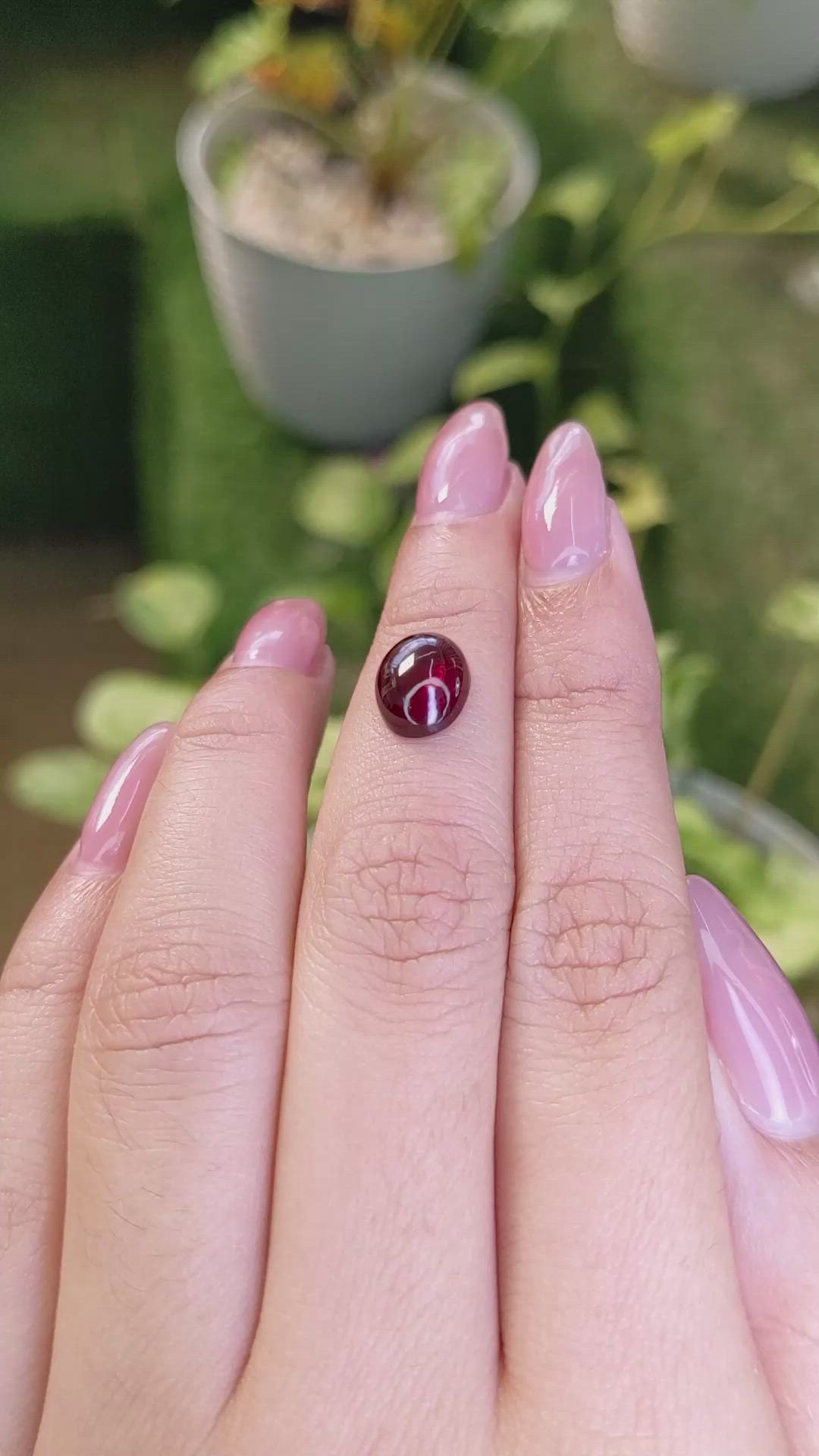 3.63 Ct. Cabochon Garnet from Ceylon (Sri Lanka) Size Video