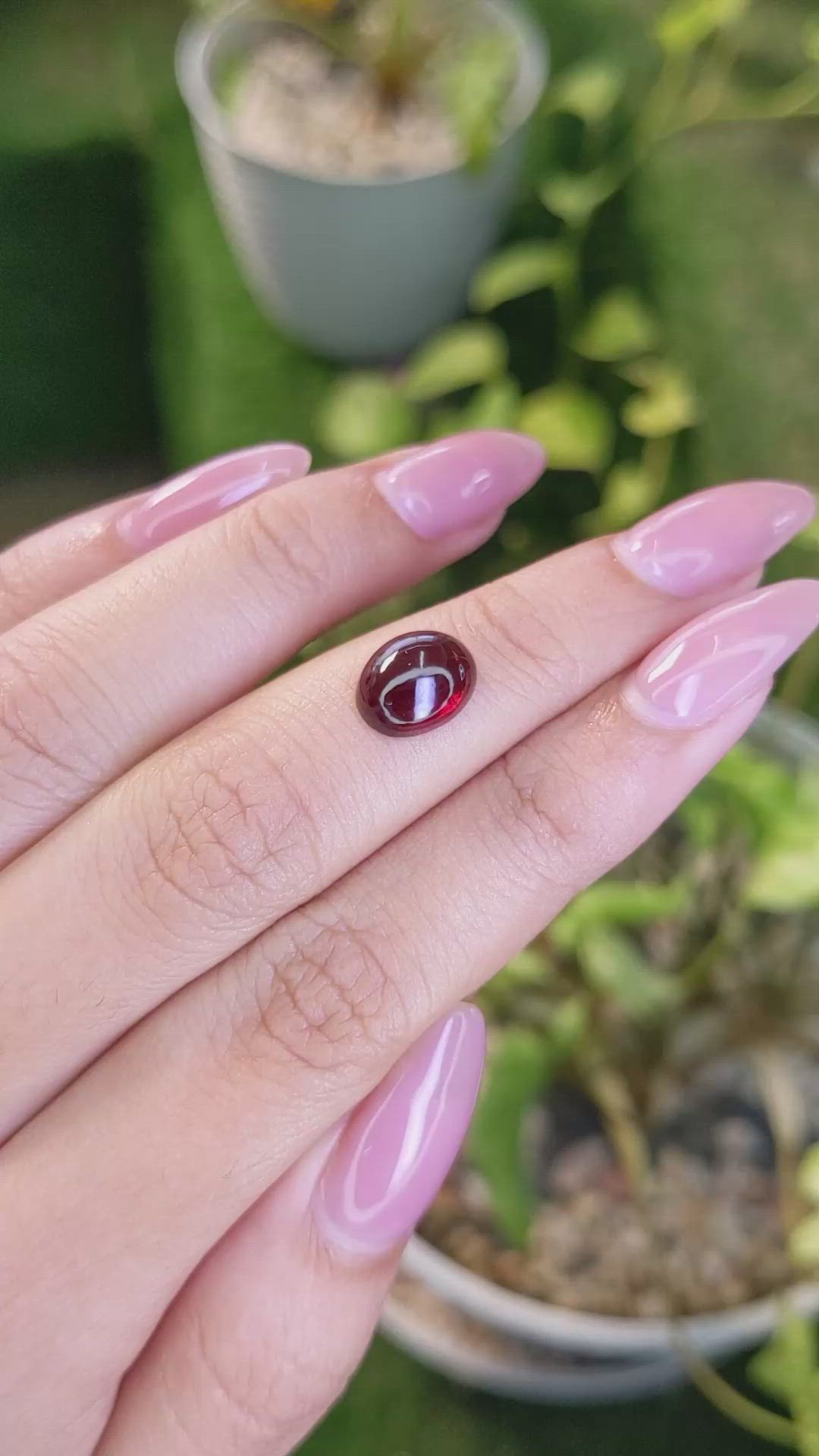 3.63 Ct. Cabochon Garnet from Ceylon (Sri Lanka) Size Video