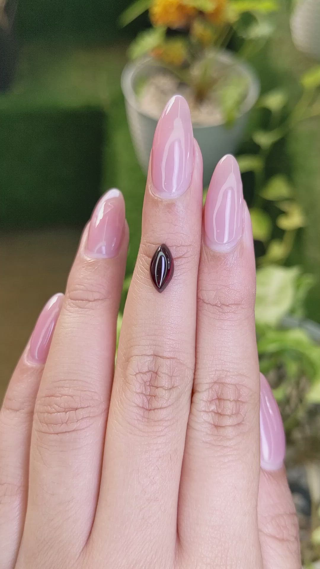 1.64 Ct. Cabochon Garnet from Ceylon (Sri Lanka) Size Video
