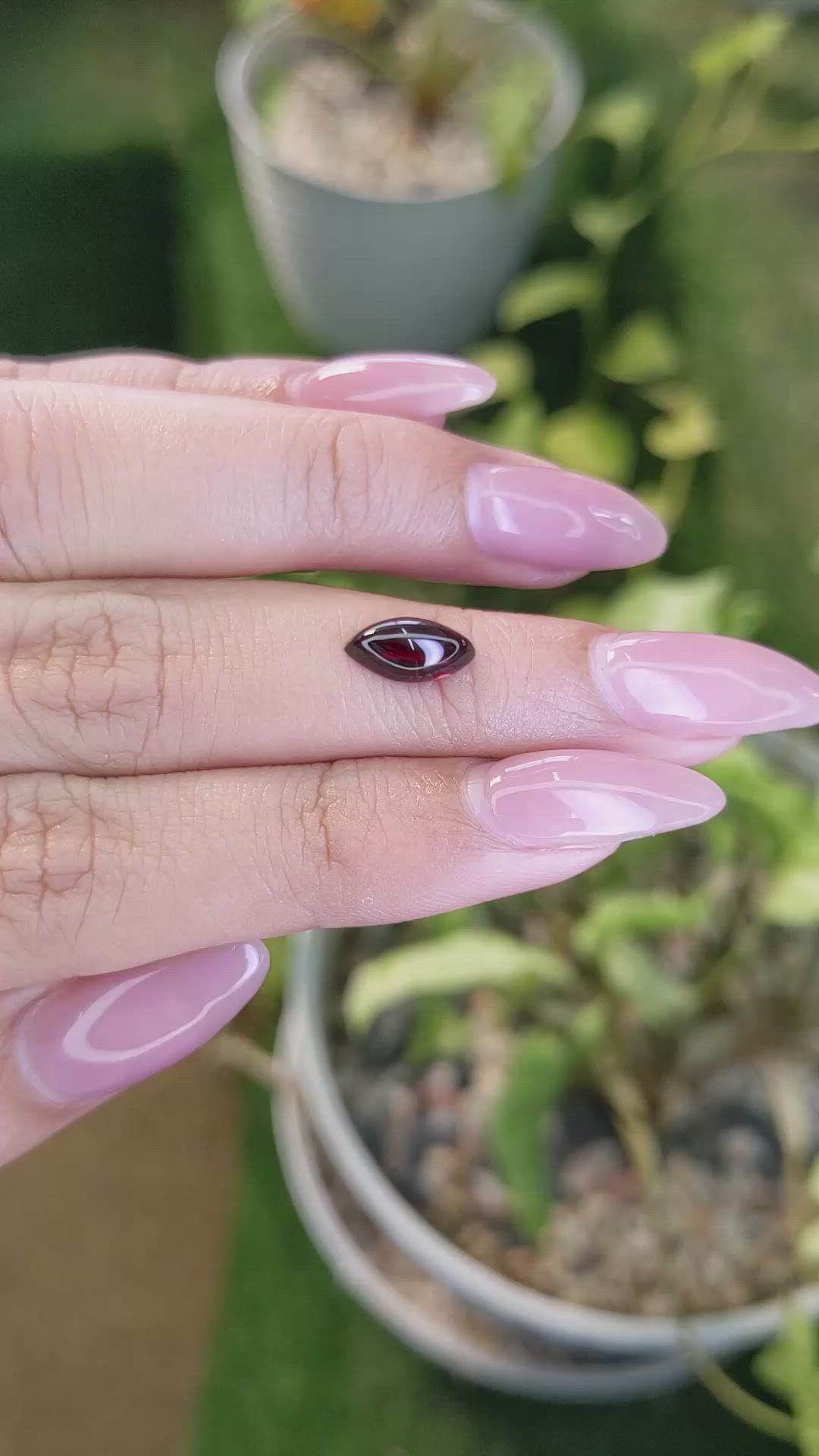 1.64 Ct. Cabochon Garnet from Ceylon (Sri Lanka) Size Video
