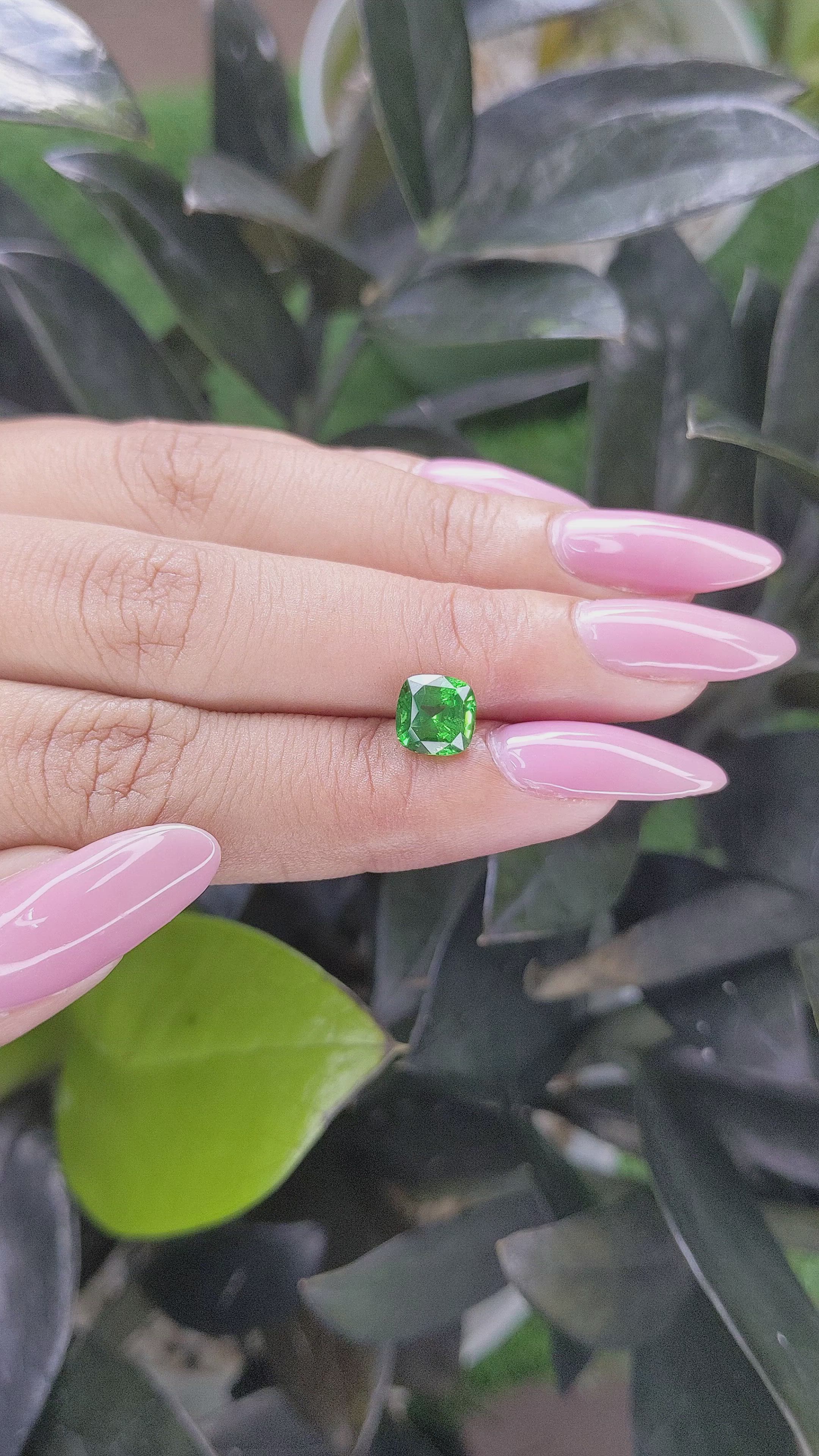 1.77 Ct. Tsavorite Garnet from Tanzania Size Video