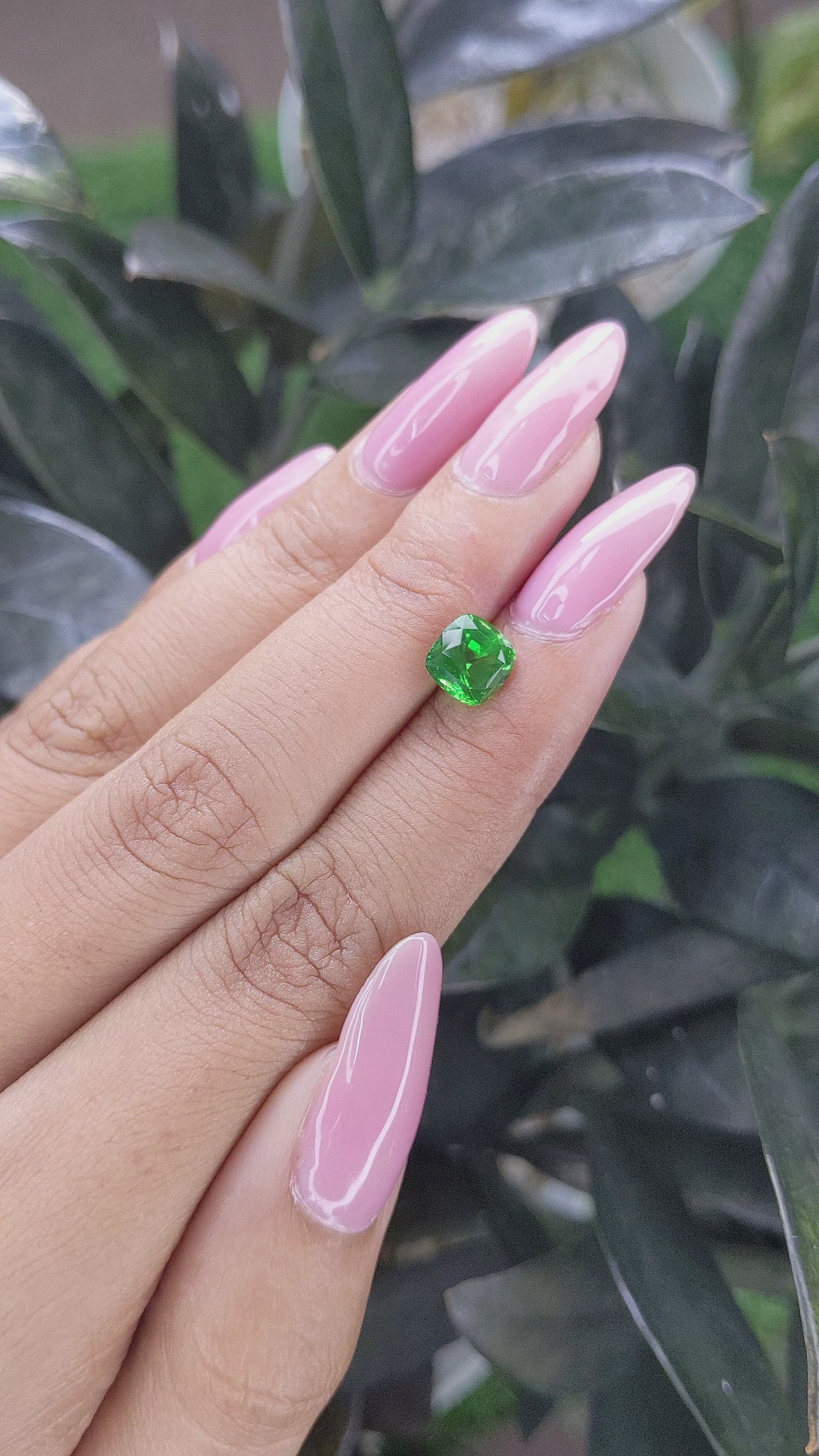 1.77 Ct. Tsavorite Garnet from Tanzania Size Video