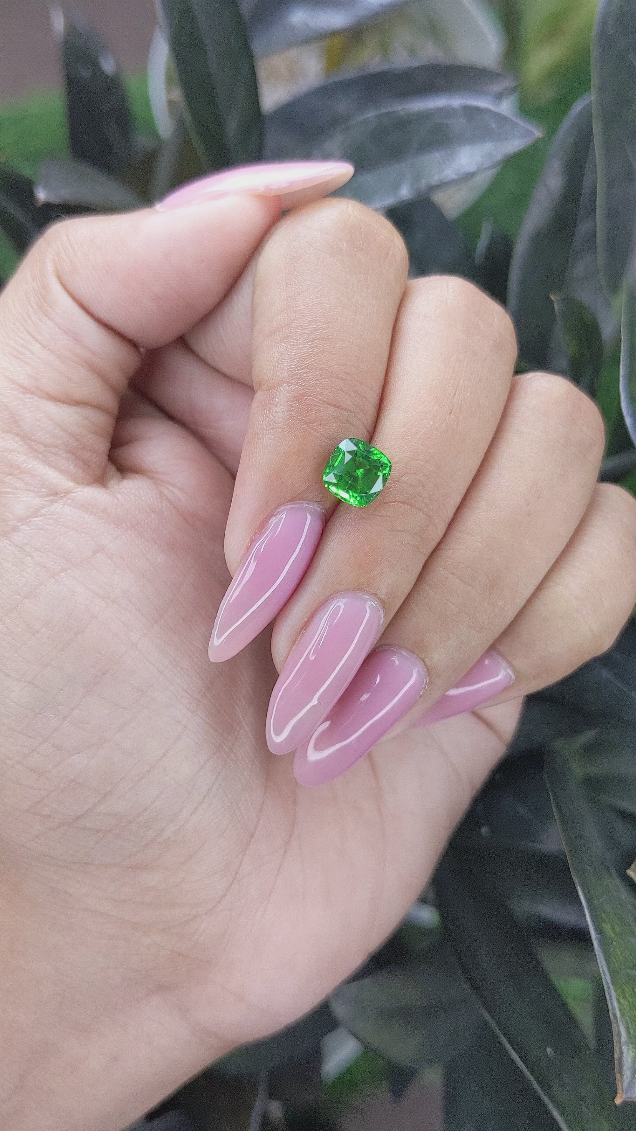 1.77 Ct. Tsavorite Garnet from Tanzania Size Video