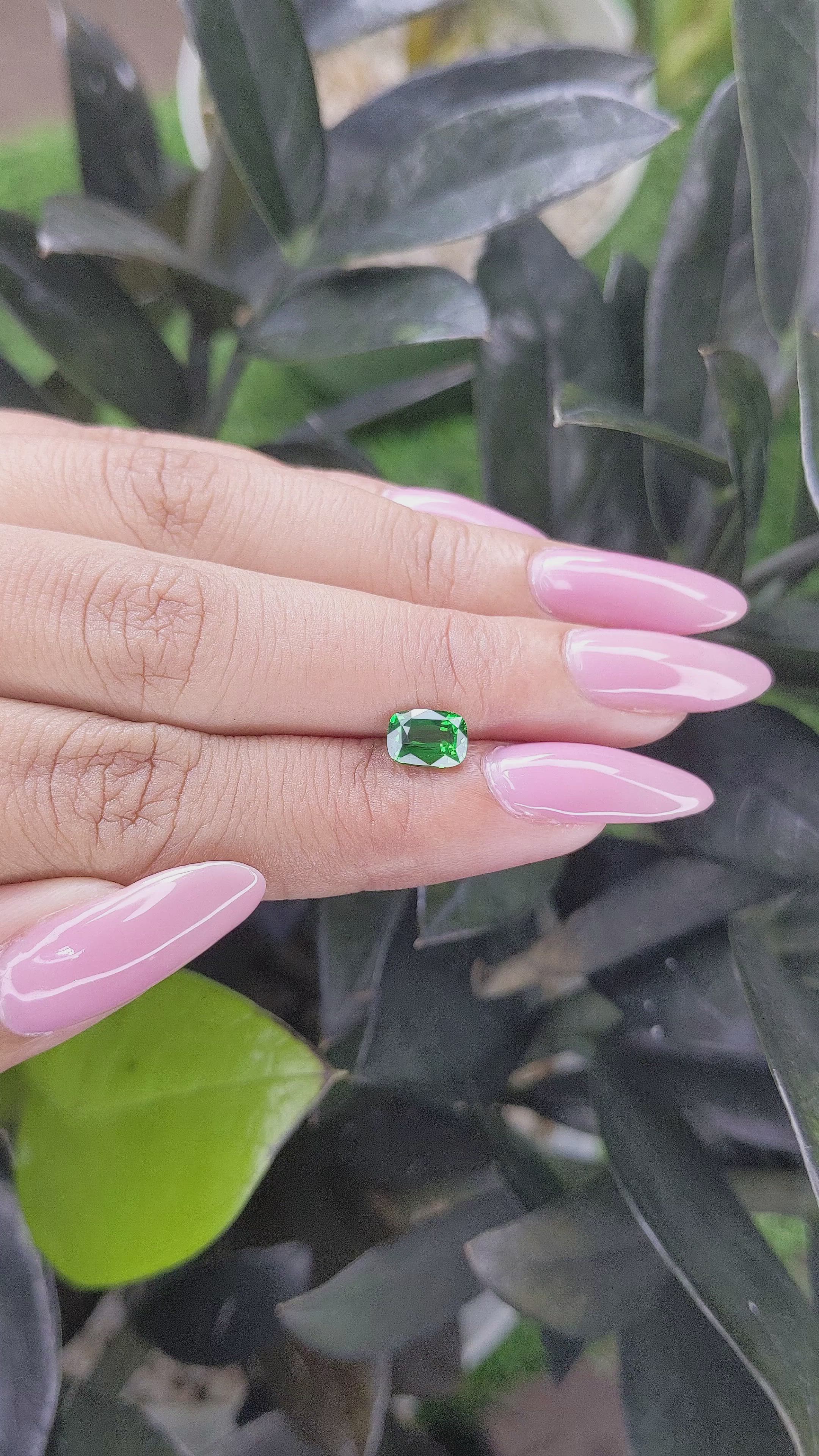 1.13 Ct. Tsavorite Garnet from Tanzania Size Video