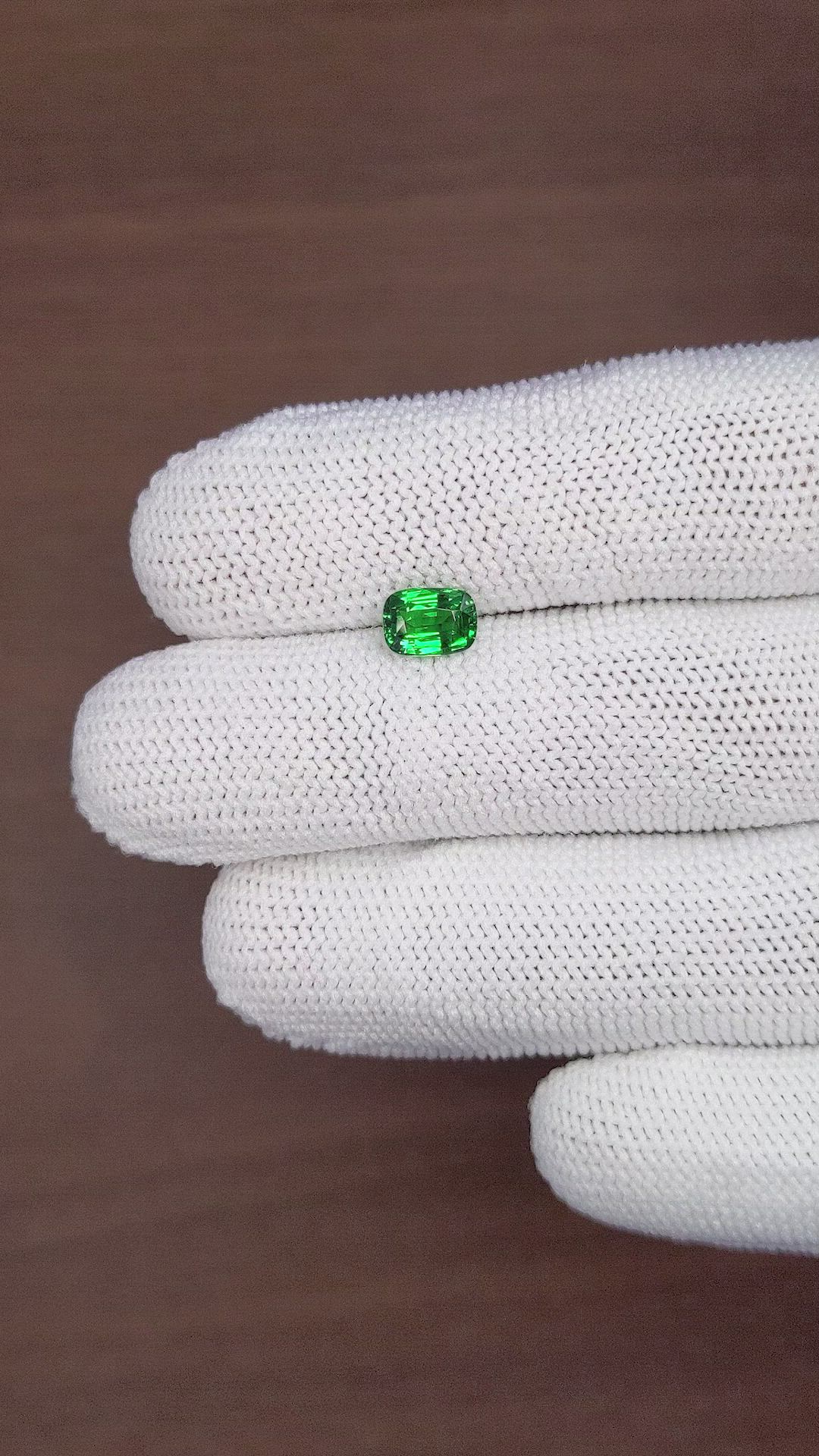 1.13 Ct. Tsavorite Garnet from Tanzania Size Video