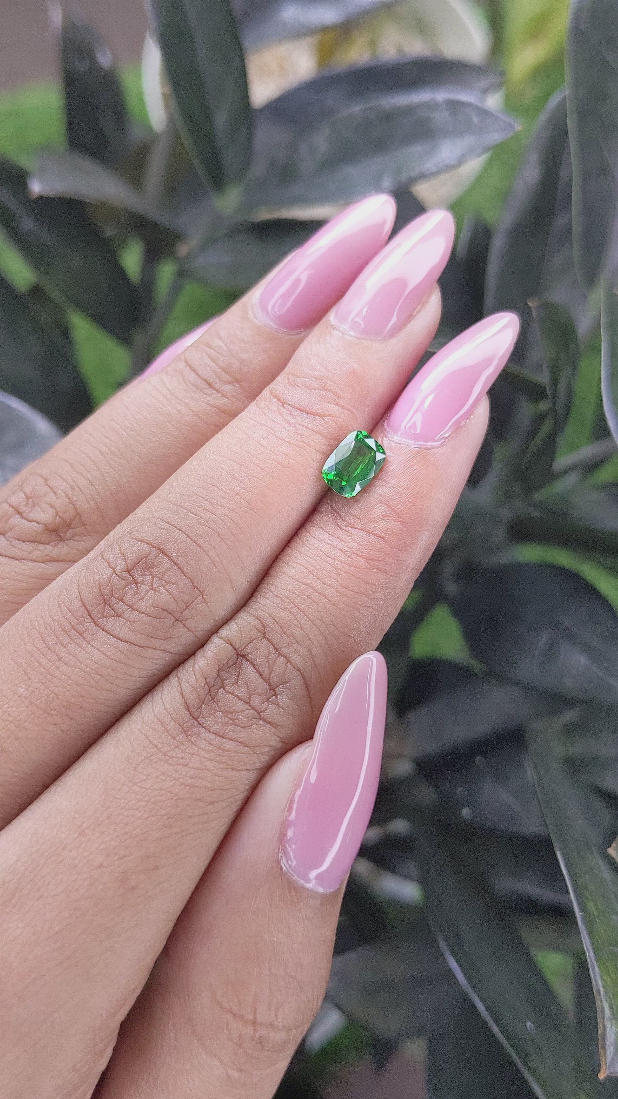 1.13 Ct. Tsavorite Garnet from Tanzania Size Video