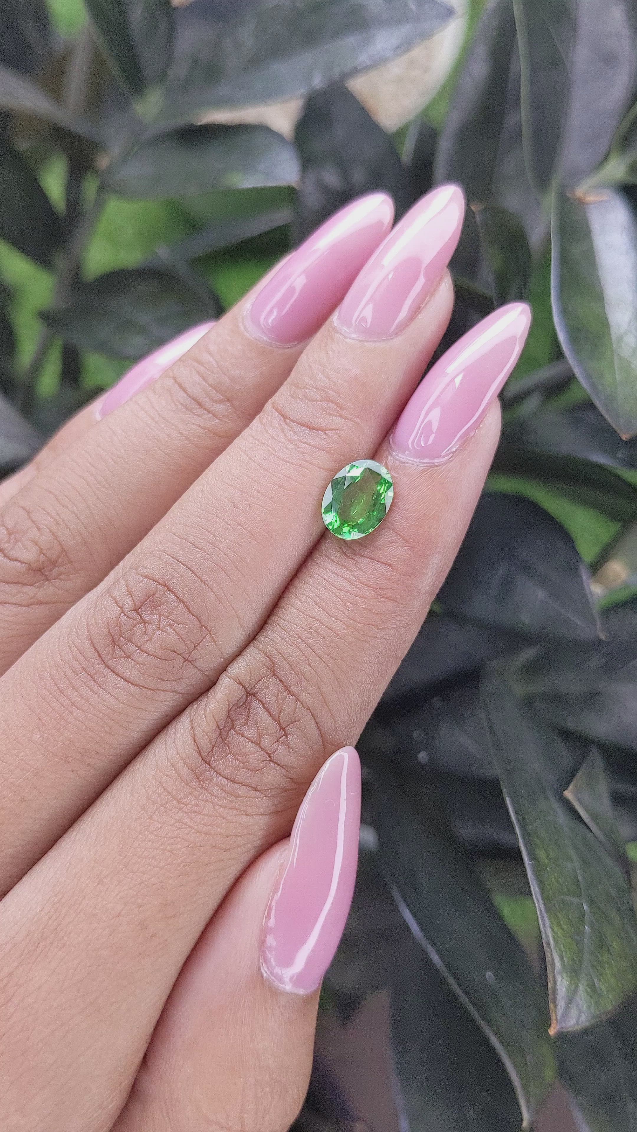 1.56 Ct. Tsavorite Garnet from Tanzania Size Video