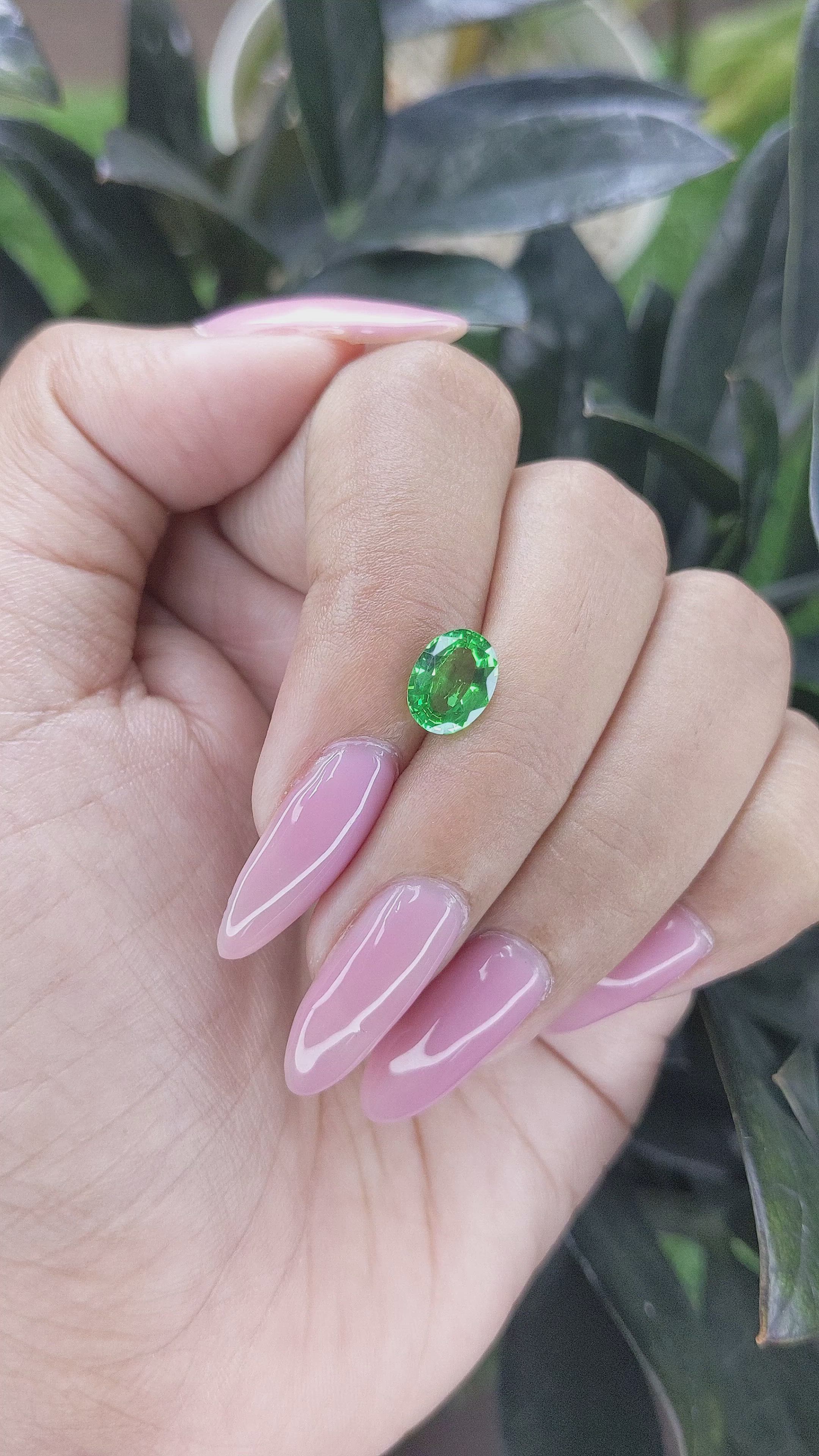 1.56 Ct. Tsavorite Garnet from Tanzania Size Video