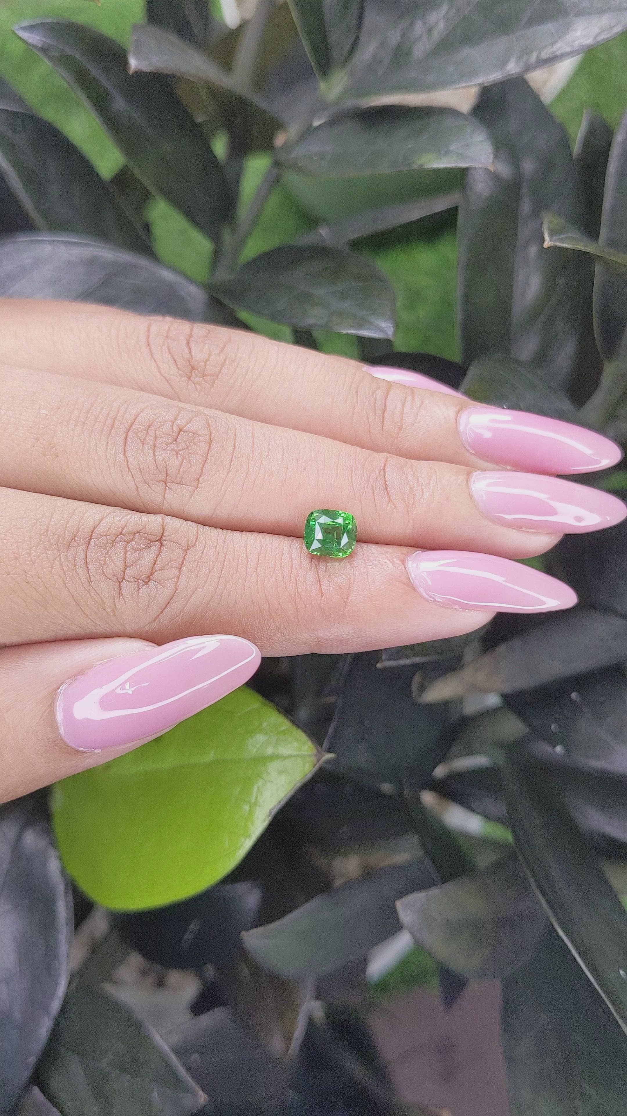 1.34 Ct. Tsavorite Garnet from Tanzania Size Video