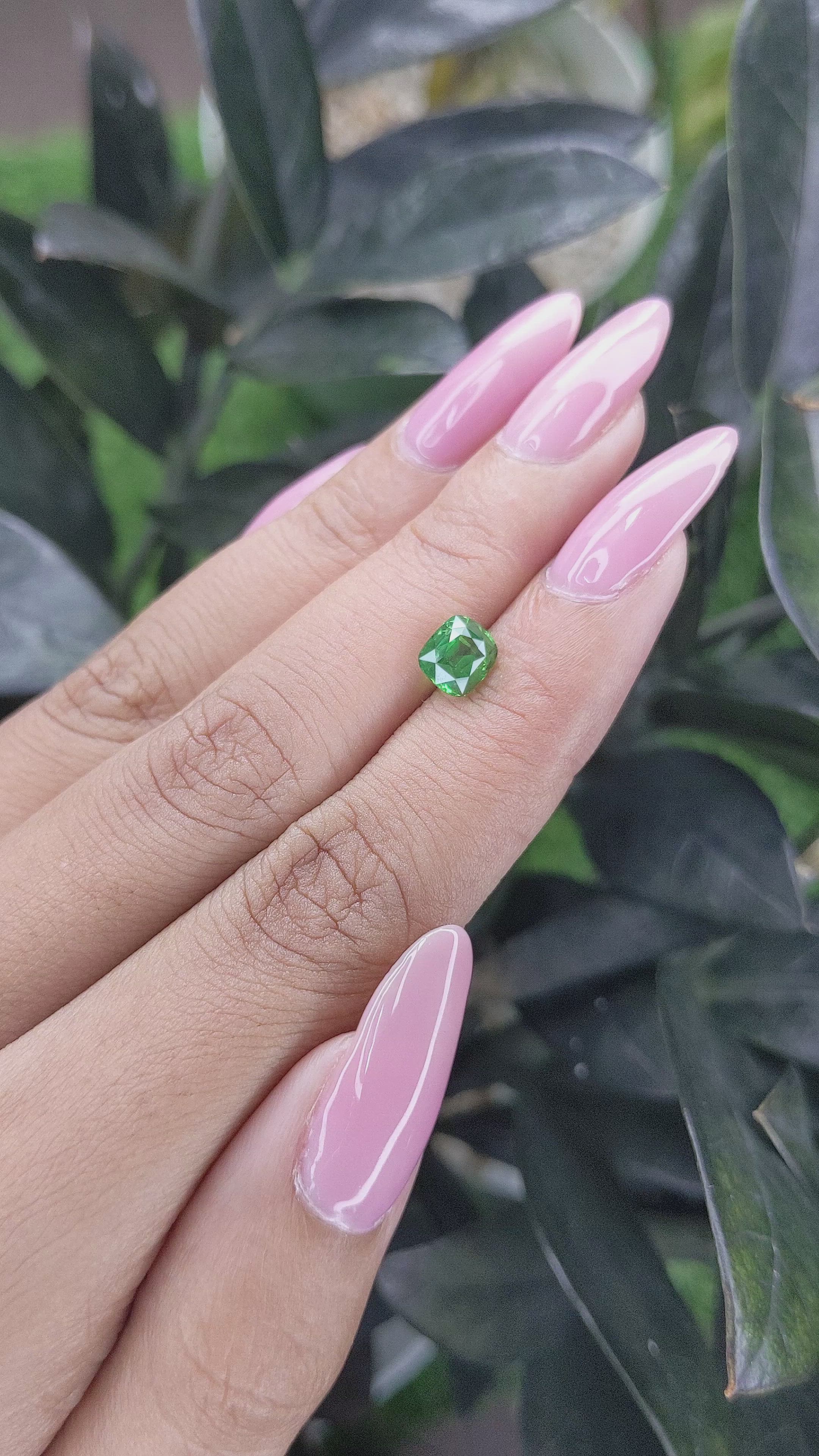 1.34 Ct. Tsavorite Garnet from Tanzania Size Video