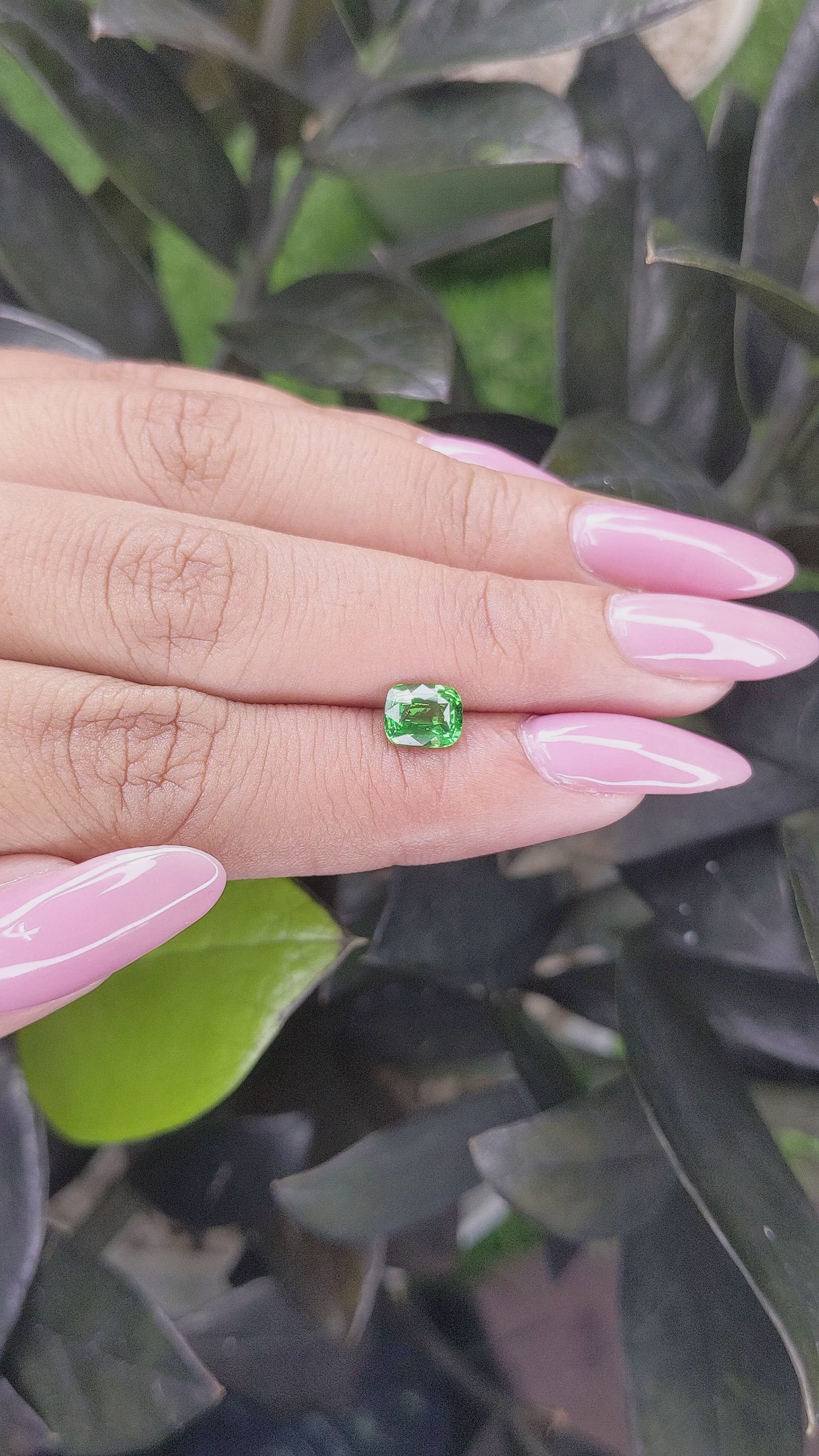 1.09 Ct. Tsavorite Garnet from Tanzania Size Video