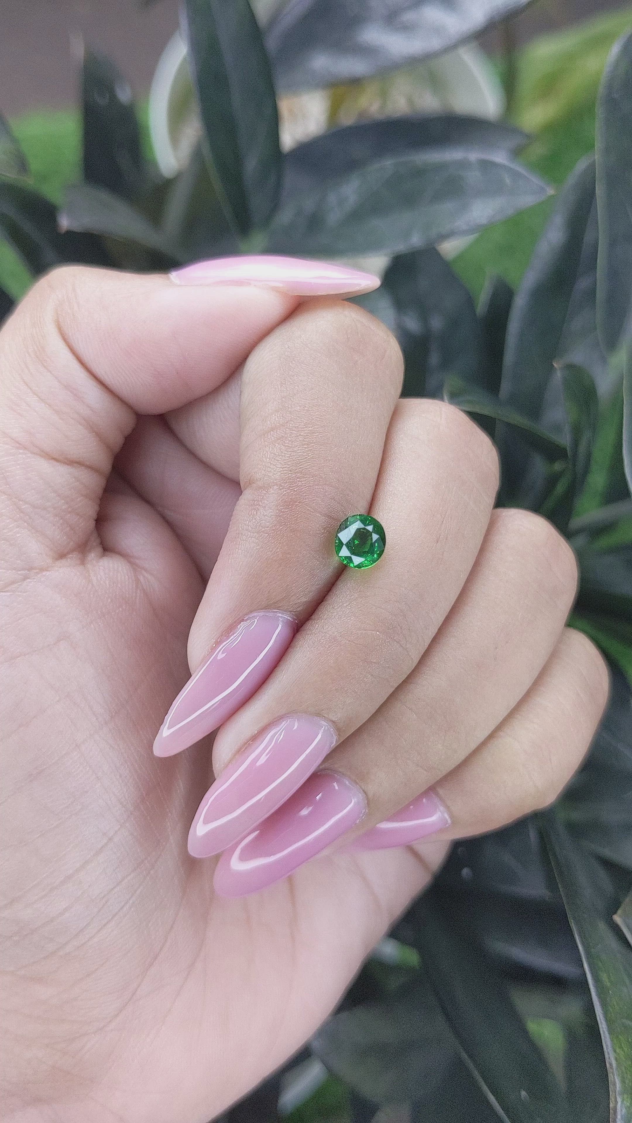 1.19 Ct. Tsavorite Garnet from Tanzania Size Video