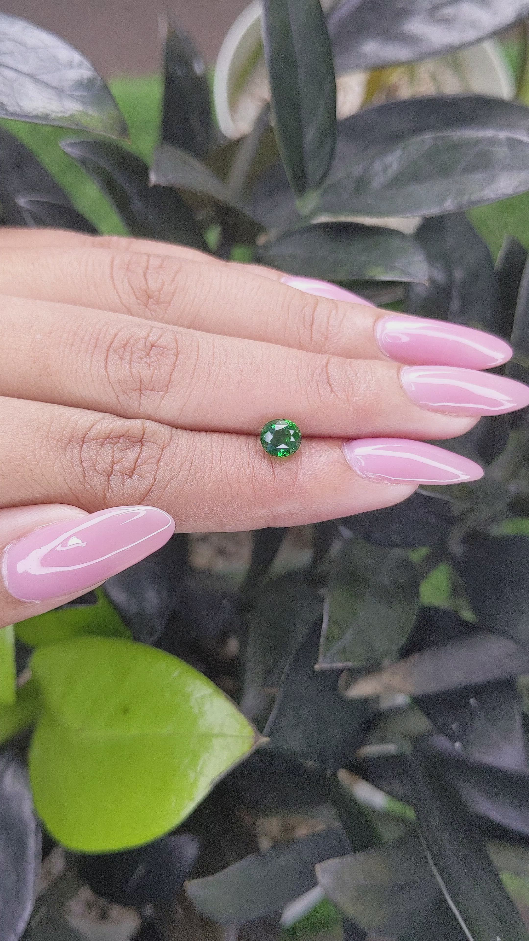 1.19 Ct. Tsavorite Garnet from Tanzania Size Video