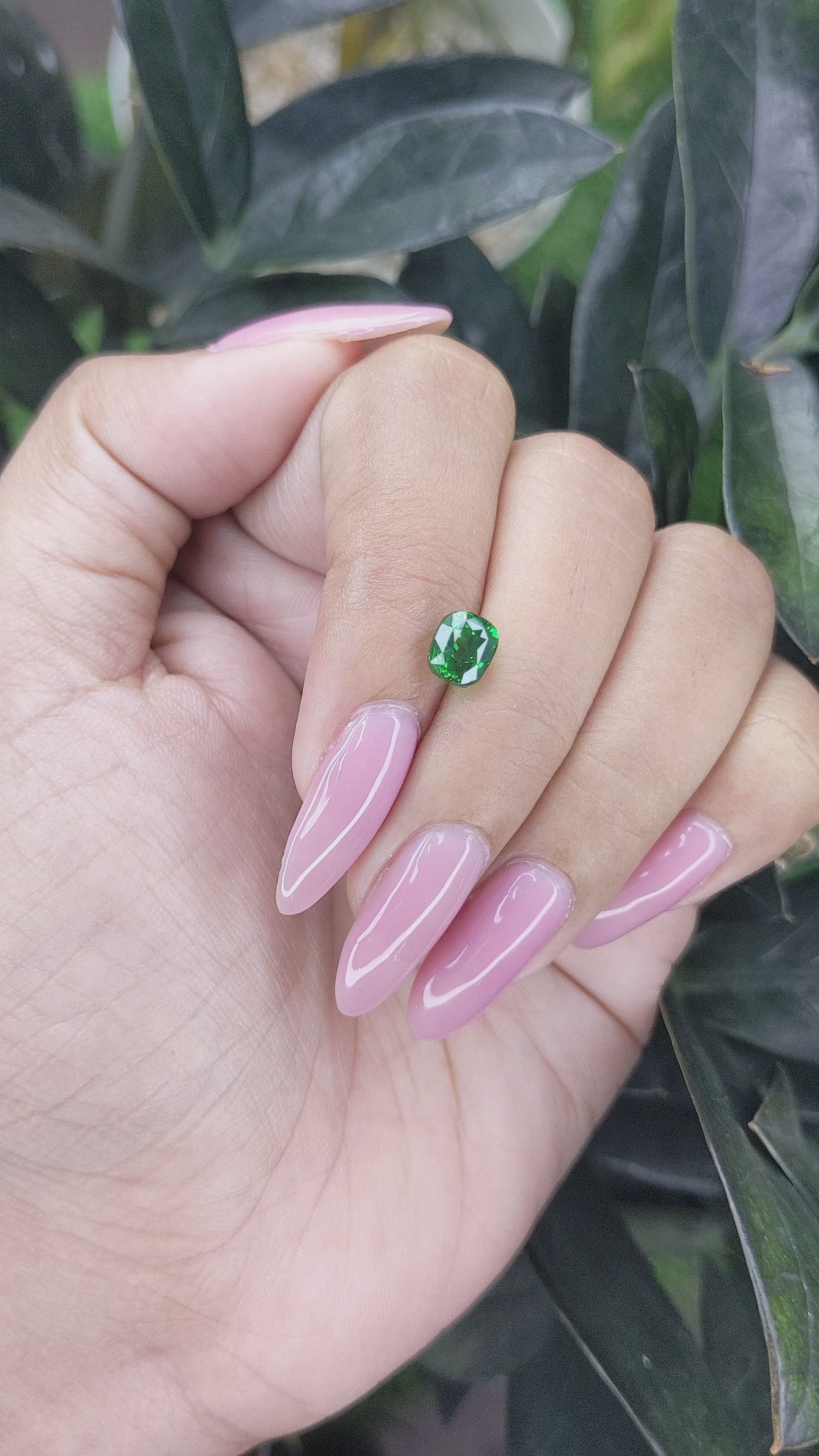 1.52 Ct. Tsavorite Garnet from Tanzania Size Video