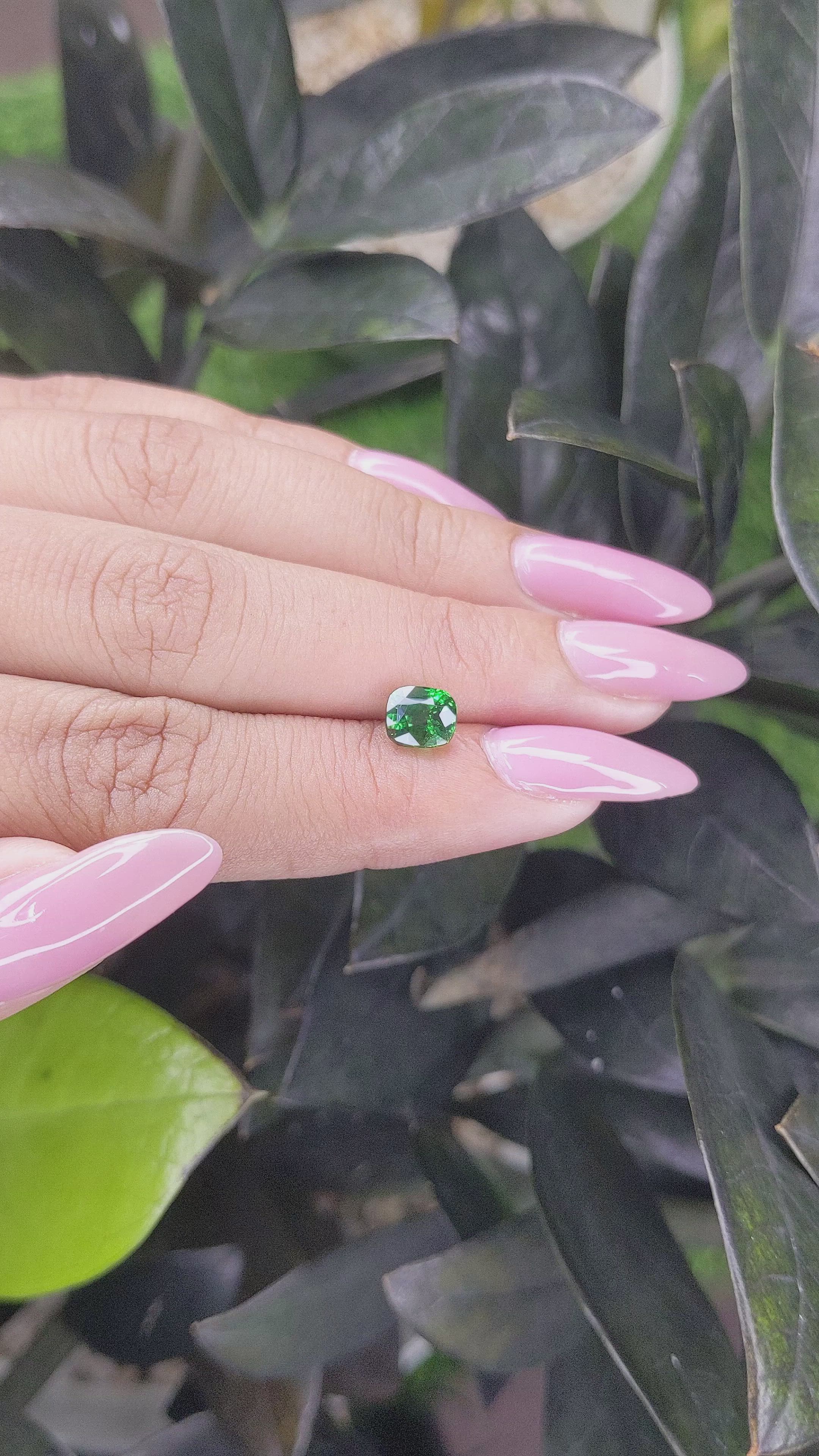 1.52 Ct. Tsavorite Garnet from Tanzania Size Video