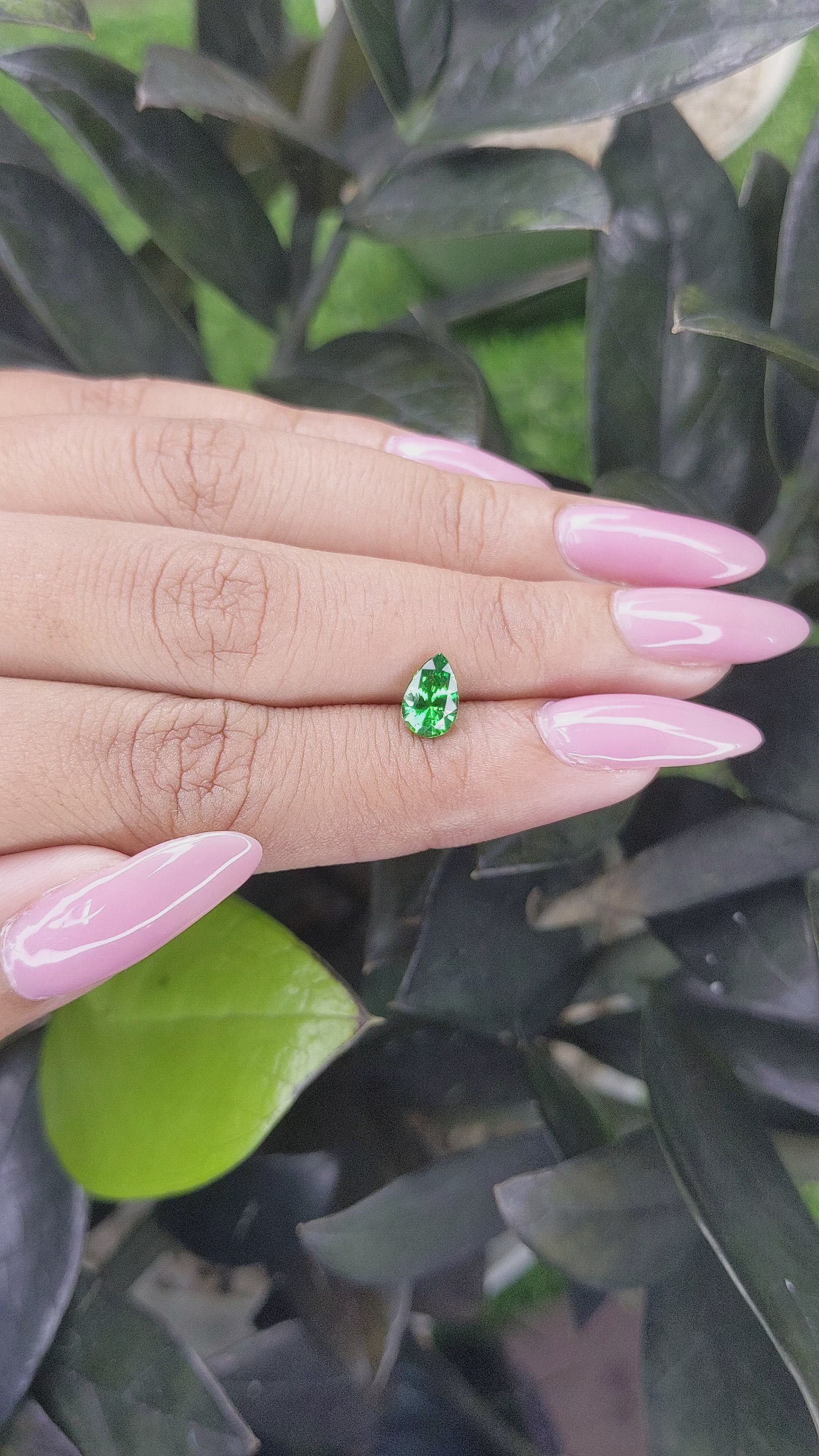 1.04 Ct. Tsavorite Garnet from Tanzania Size Video