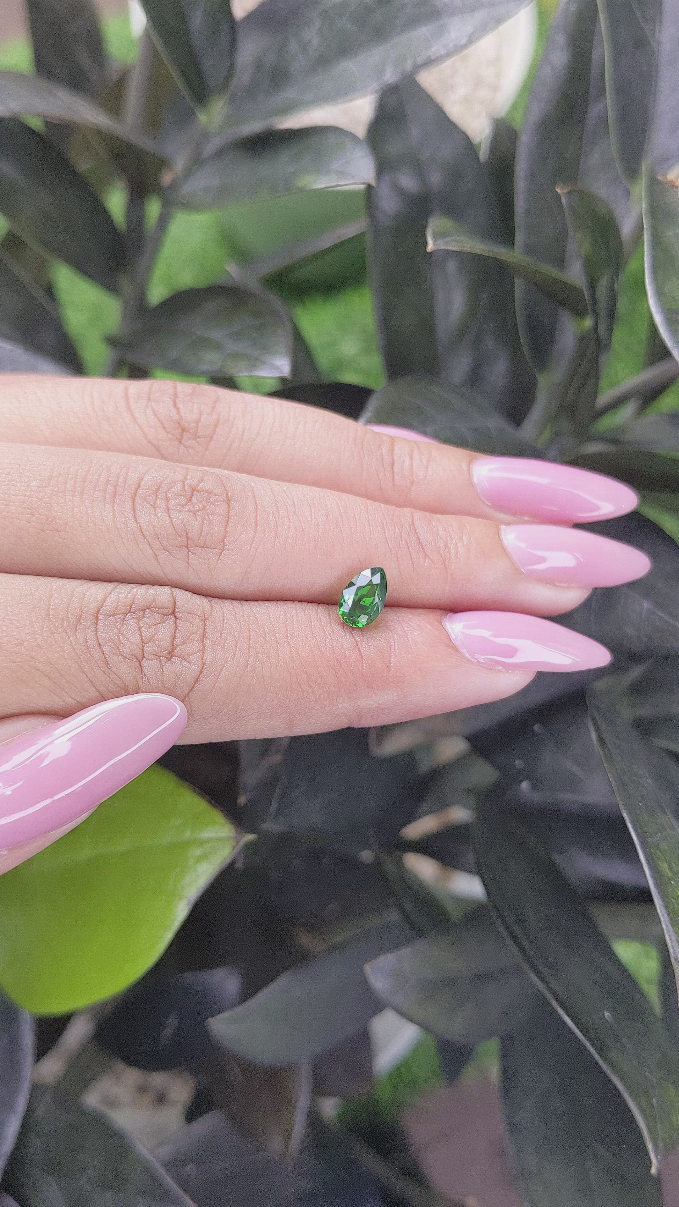 1.04 Ct. Tsavorite Garnet from Tanzania Size Video