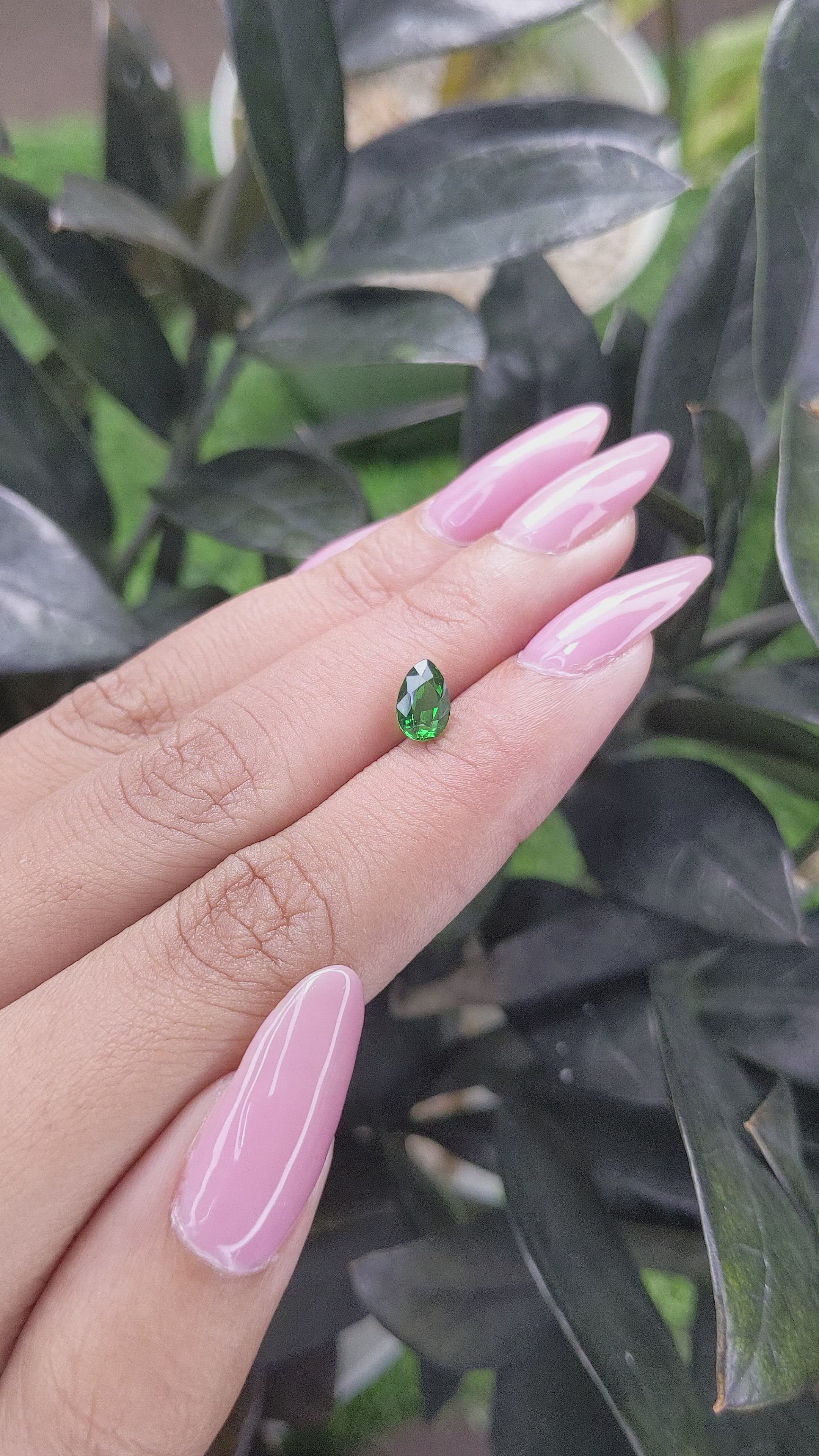 1.04 Ct. Tsavorite Garnet from Tanzania Size Video