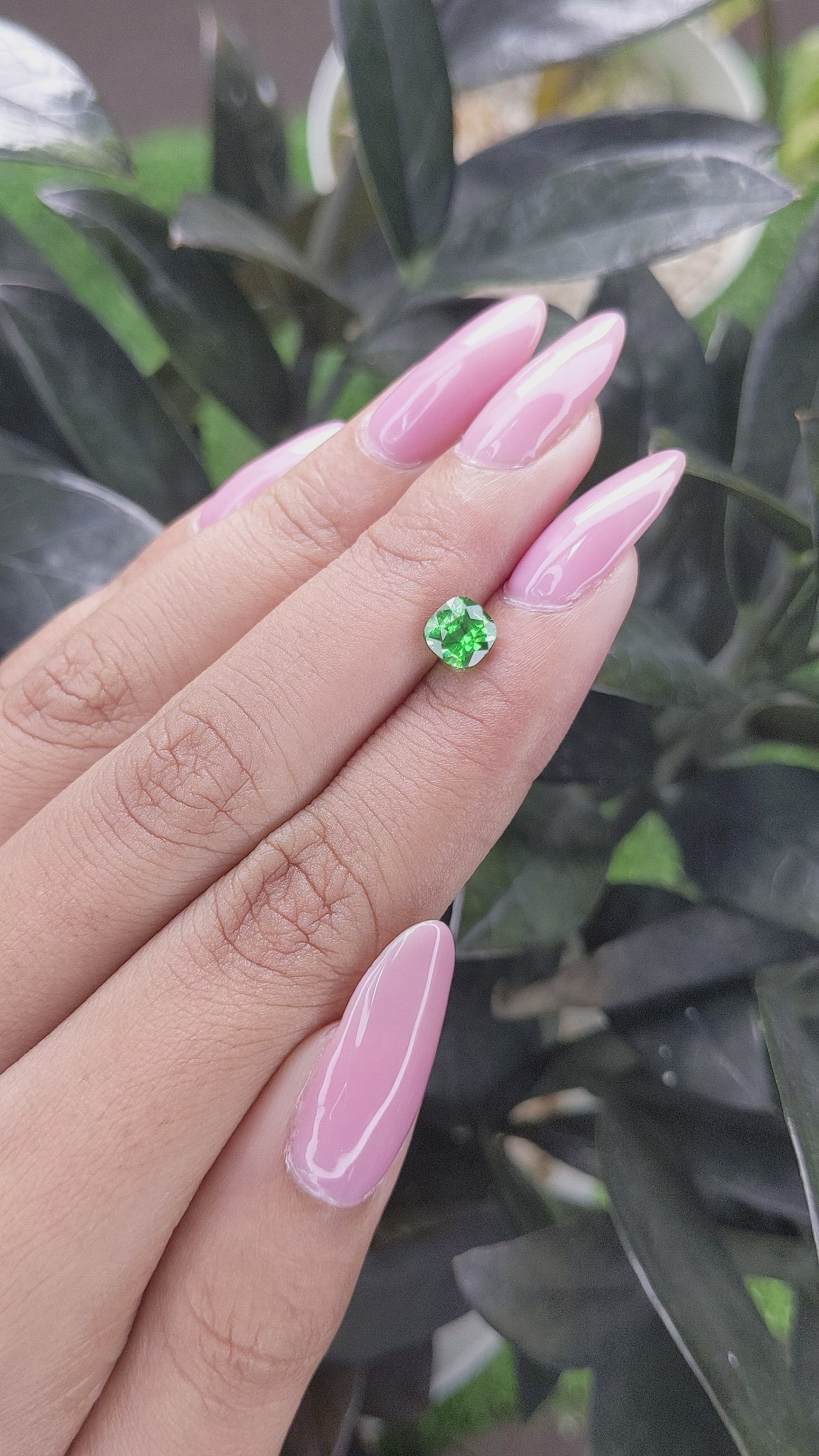 1.04 Ct. Tsavorite Garnet from Tanzania Size Video