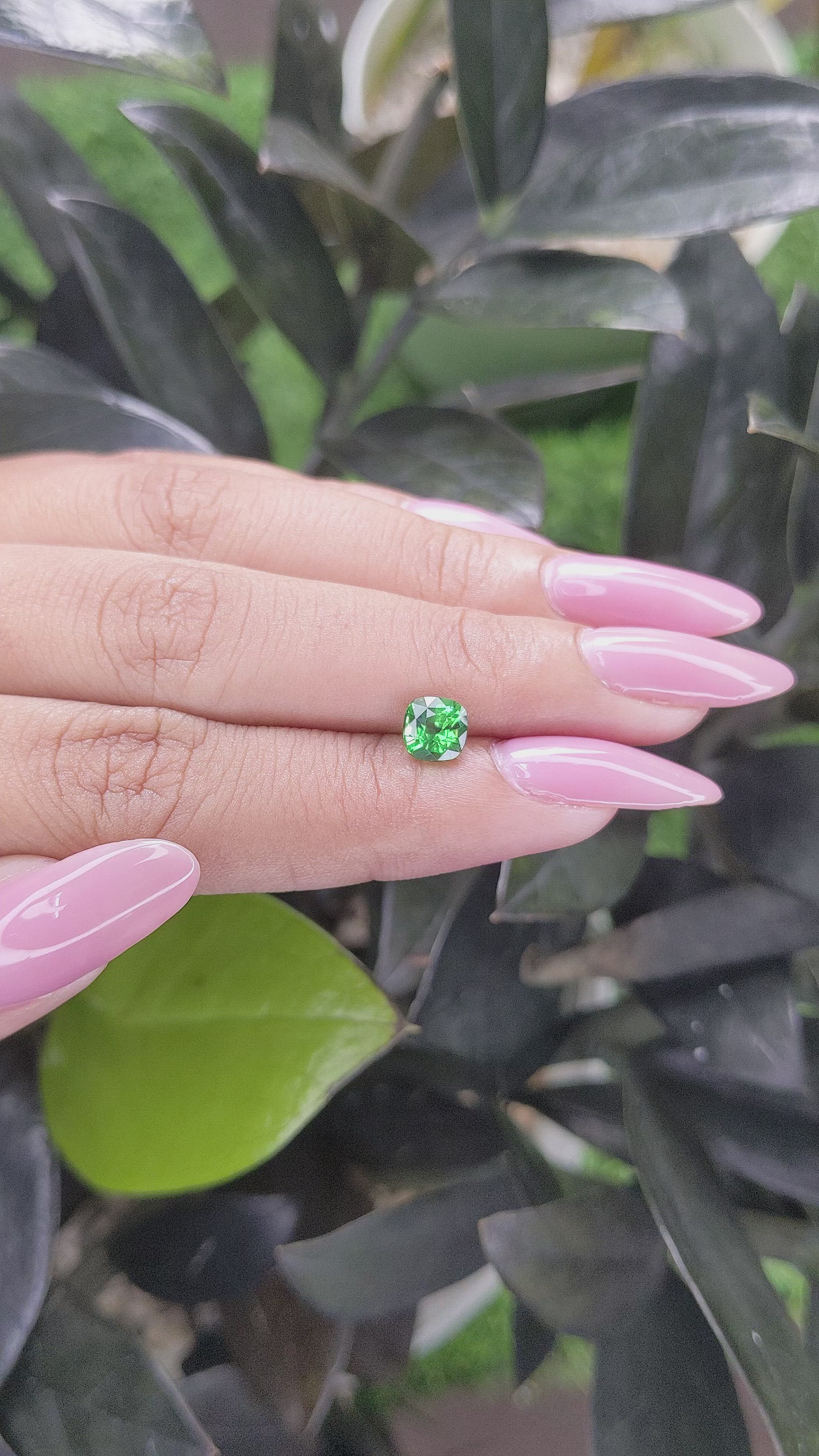 1.04 Ct. Tsavorite Garnet from Tanzania Size Video