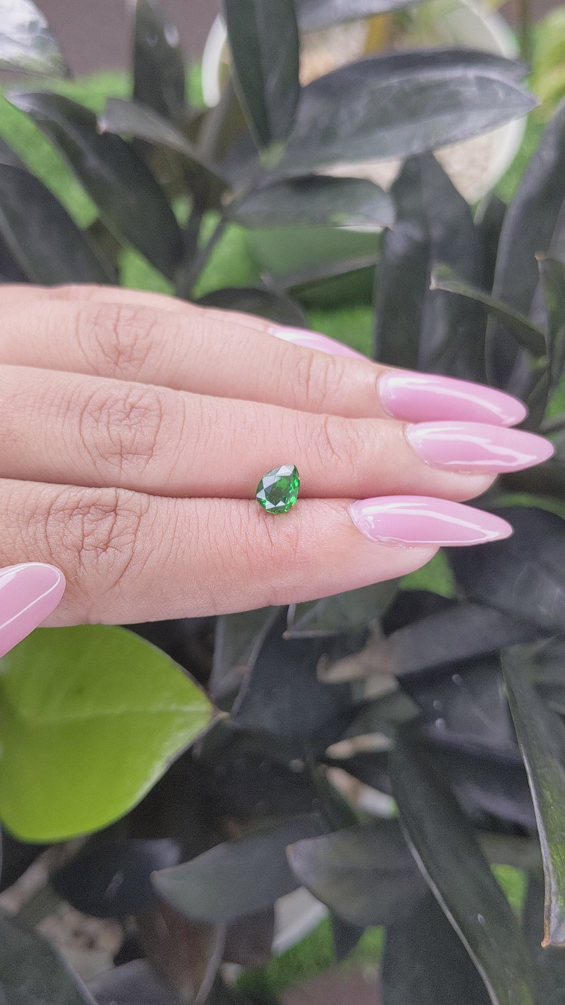 1.01 Ct. Tsavorite Garnet from Tanzania Size Video