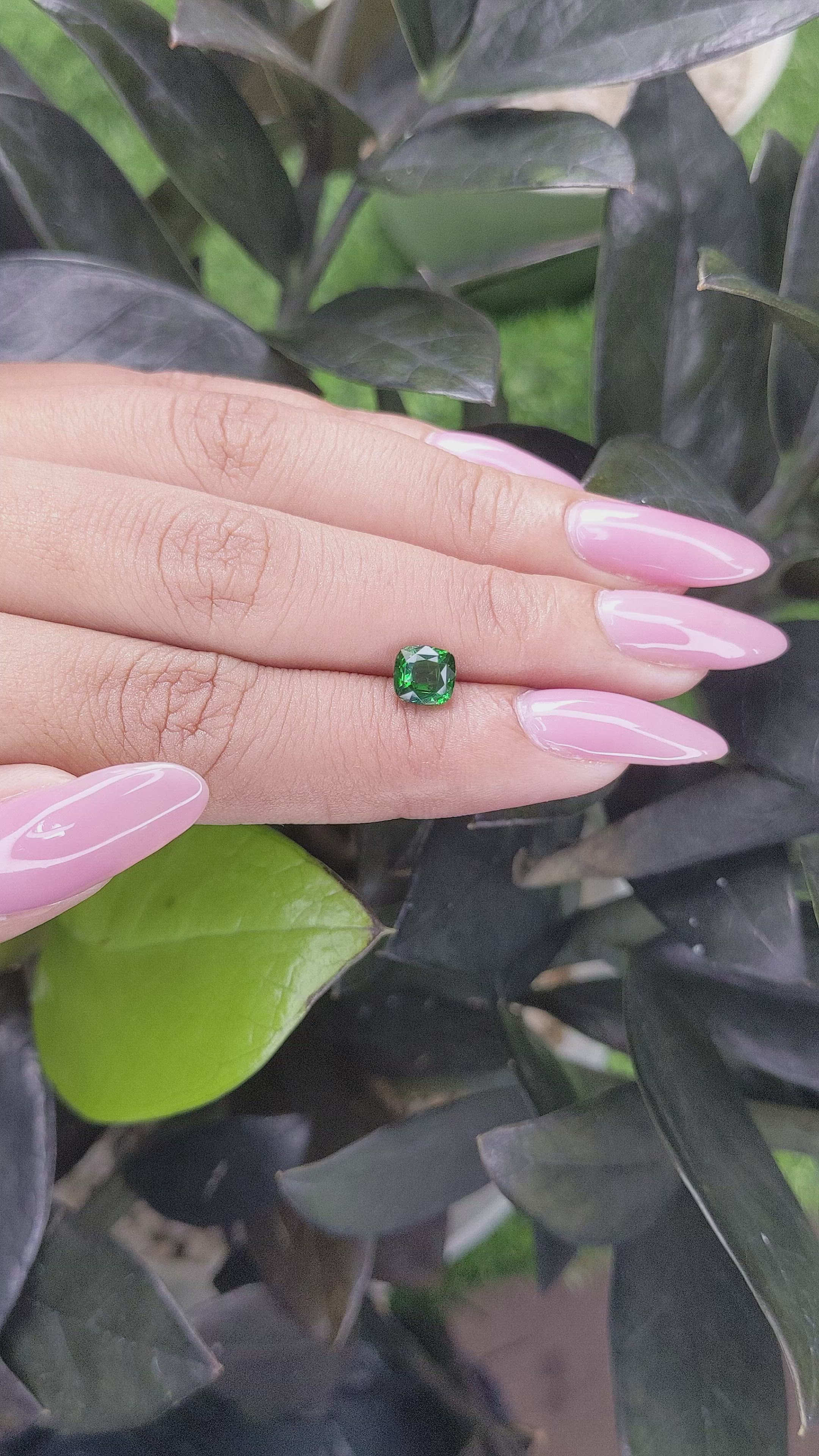 1.22 Ct. Tsavorite Garnet from Tanzania Size Video