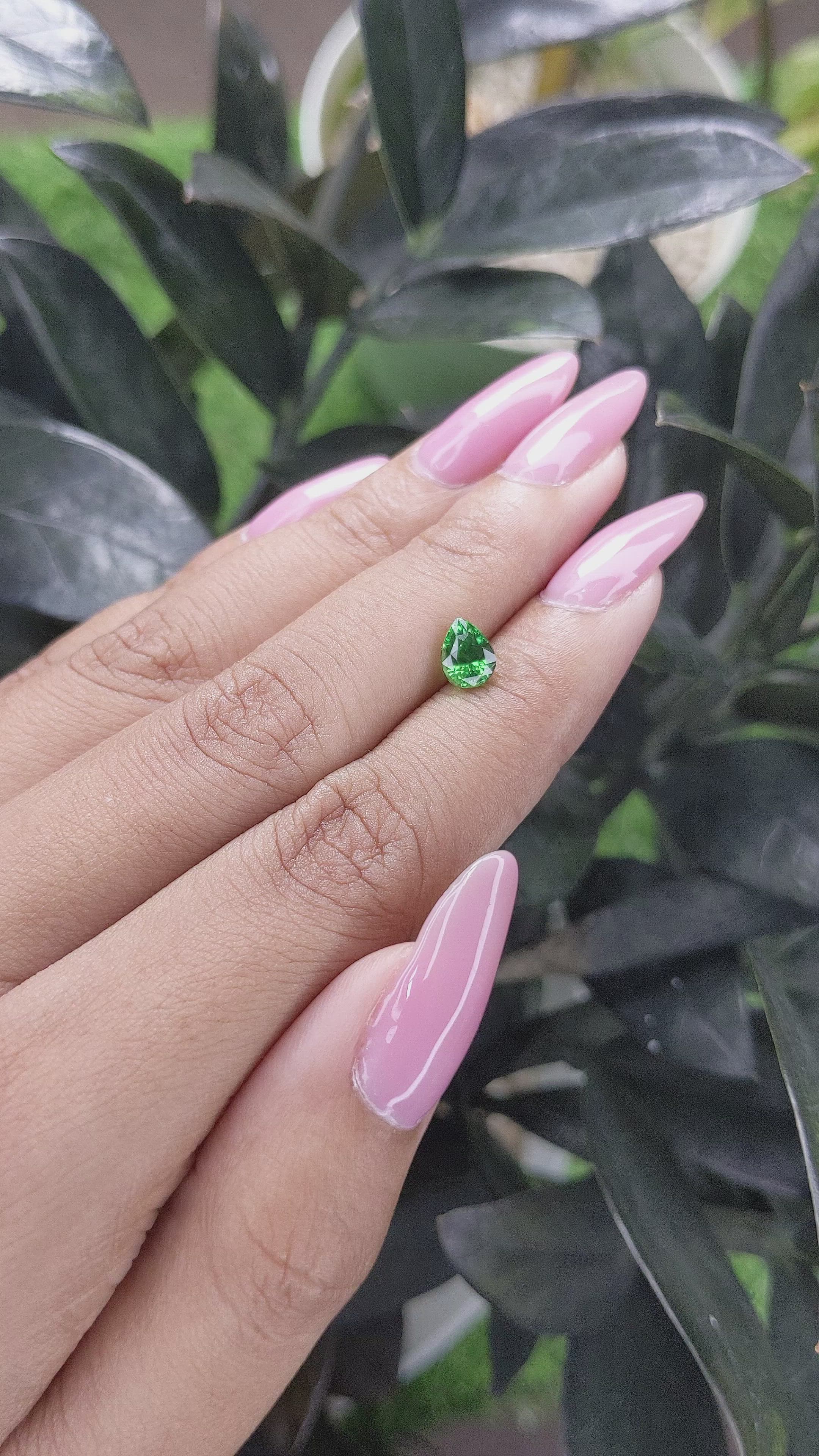 1.06 Ct. Tsavorite Garnet from Tanzania Size Video