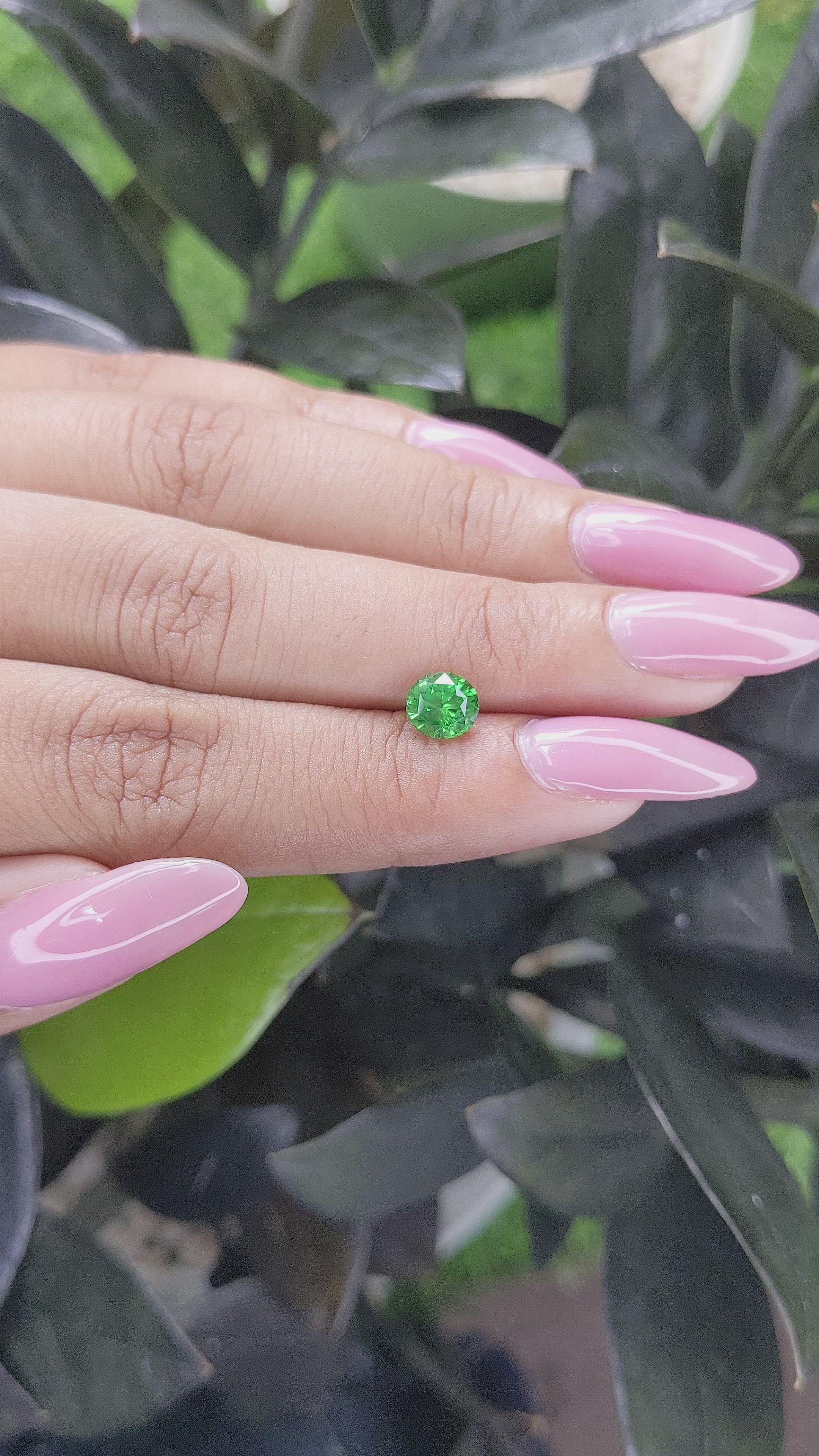 1.07 Ct. Tsavorite Garnet from Tanzania Size Video