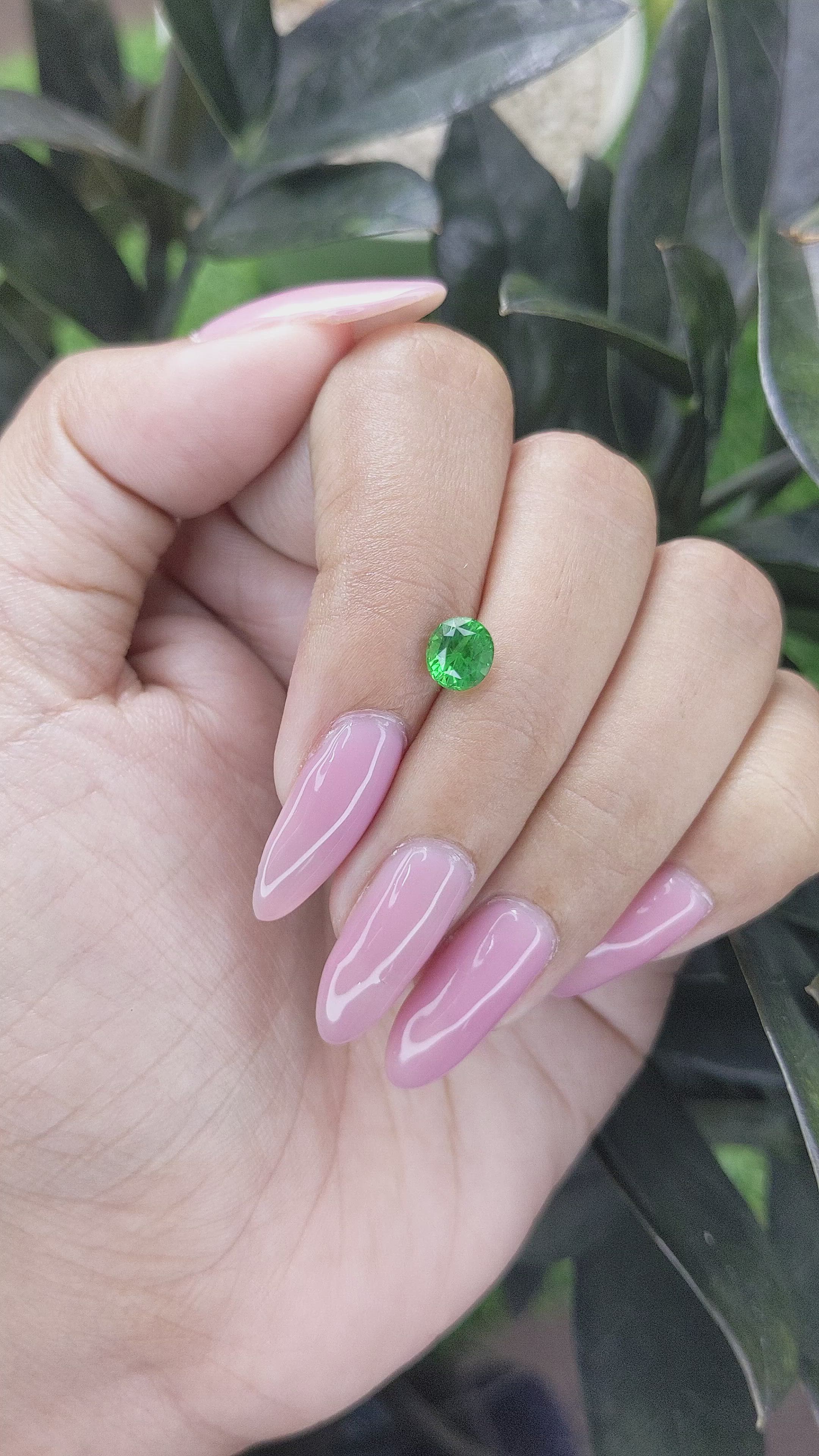 1.07 Ct. Tsavorite Garnet from Tanzania Size Video